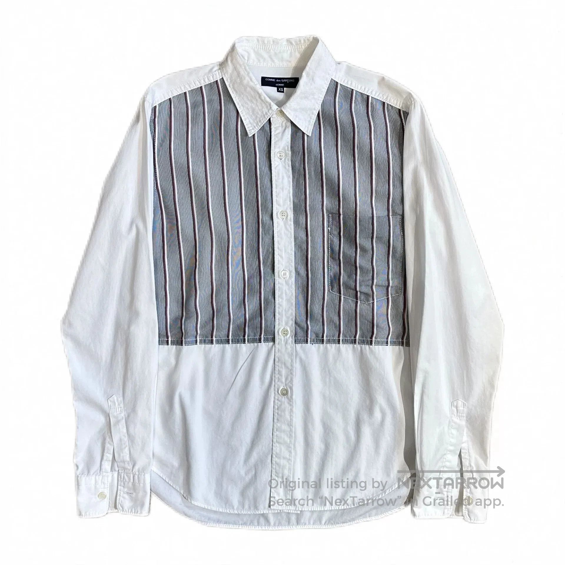 Comme des Garcons Comme Des Garçons Striped Patchwork Shirt. Size US XS / EU 42 / 0 - 1 Thumbnail