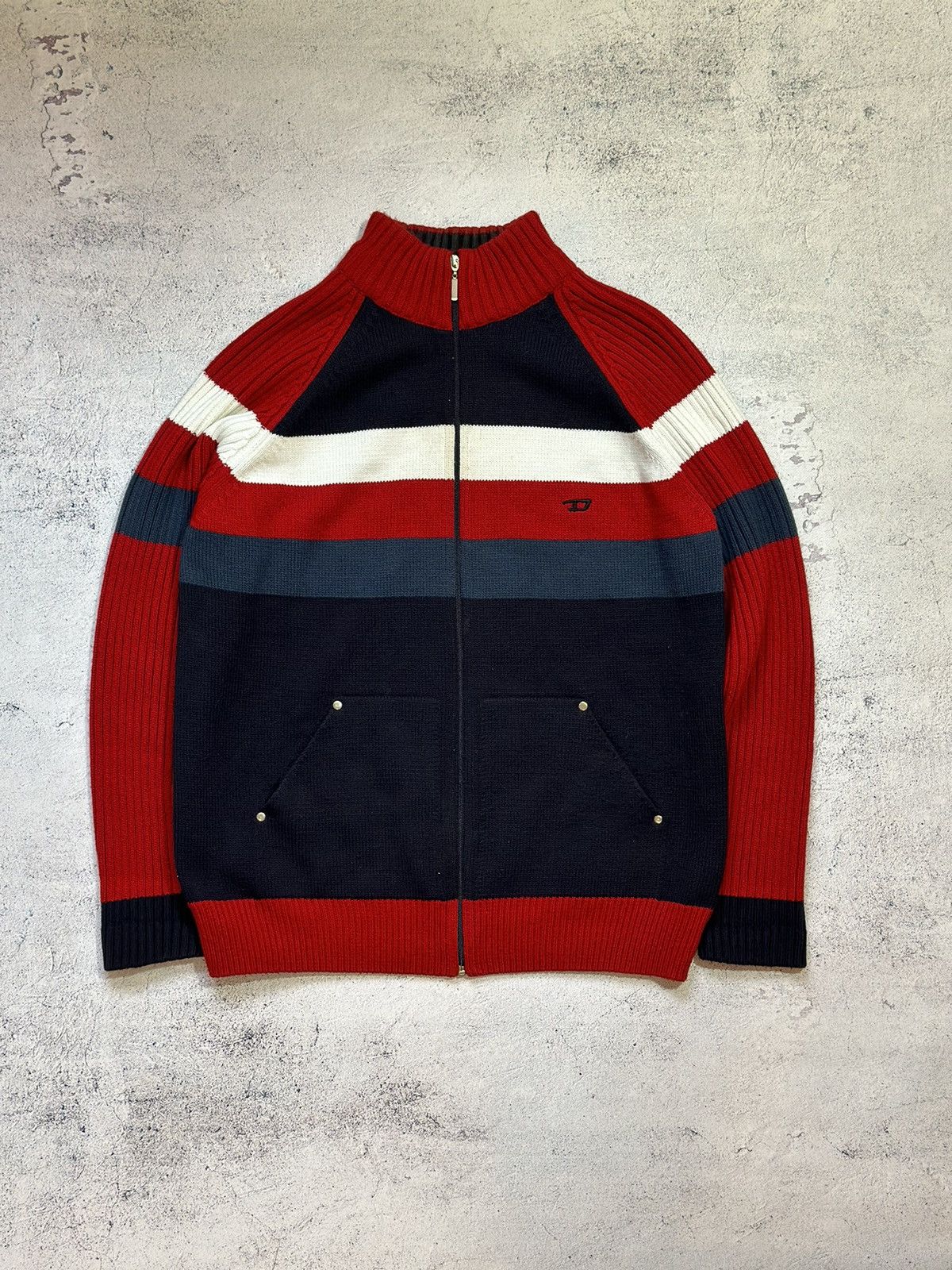 Diesel × Japanese Brand Vintage Diesel Zip Up Sweater Size US M / EU 48-50 / 2 - 1 Thumbnail