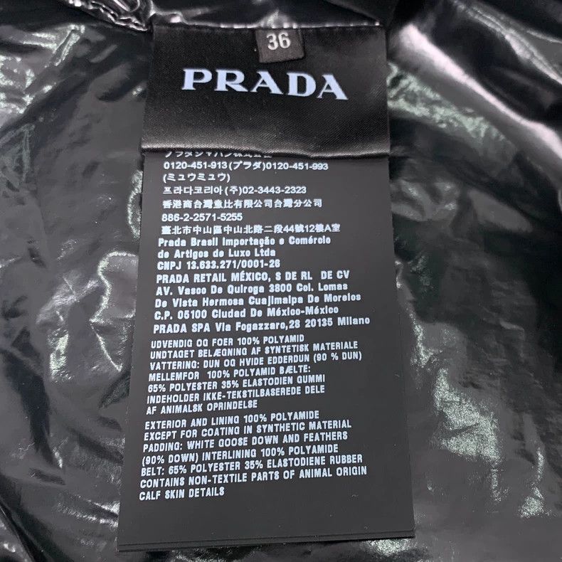 Prada Prada Size 36 Black glossy logo letter hooded zipper down j Size US XXS / EU 40 - 6 Thumbnail