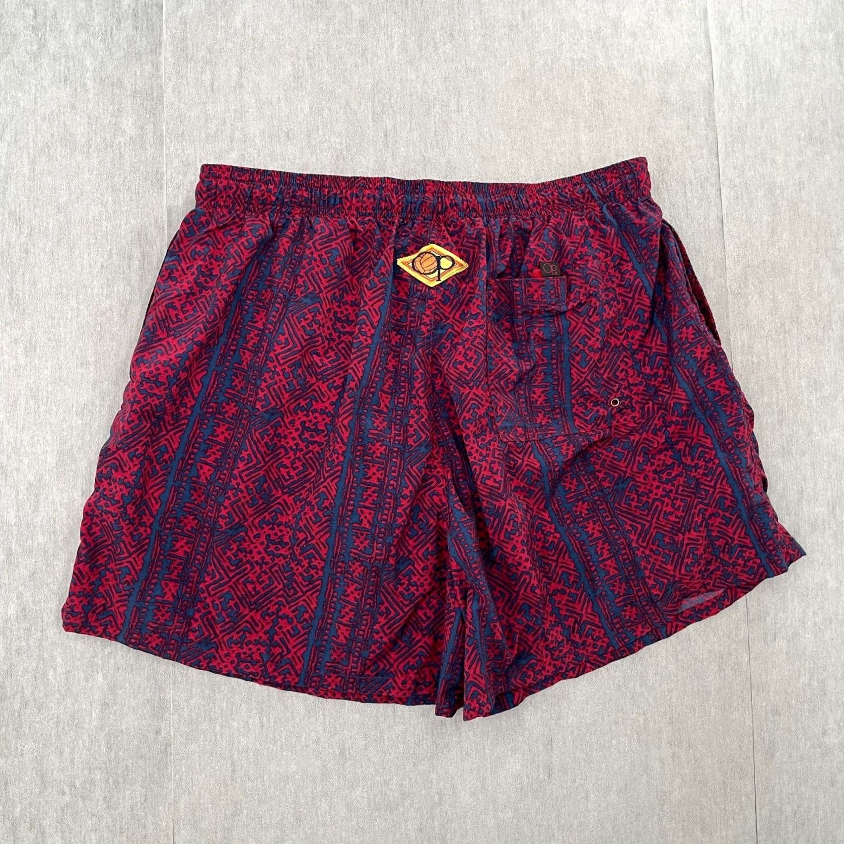 Ocean Pacific VINTAGE OP Ocean Pacific Shorts Adult XL Red Blue Swim Trunks Lined Pockets Mens Size US 36 / EU 52 - 2 Thumbnail
