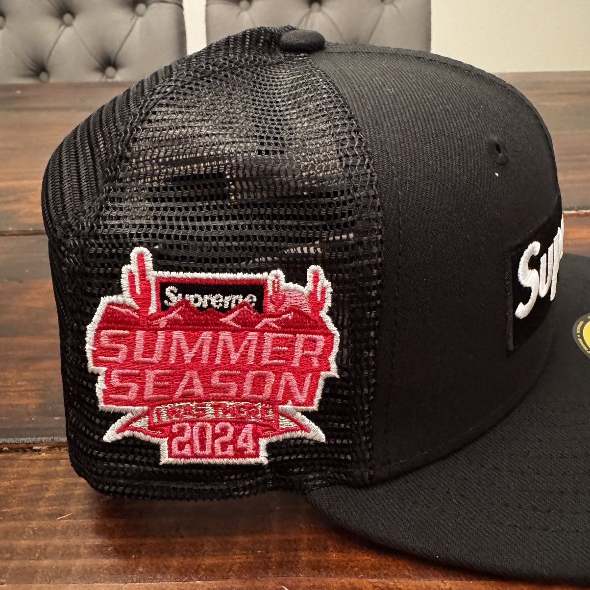 Supreme Supreme New Era Box Logo Mesh Back Fitted Hat Size ONE SIZE - 3 Thumbnail