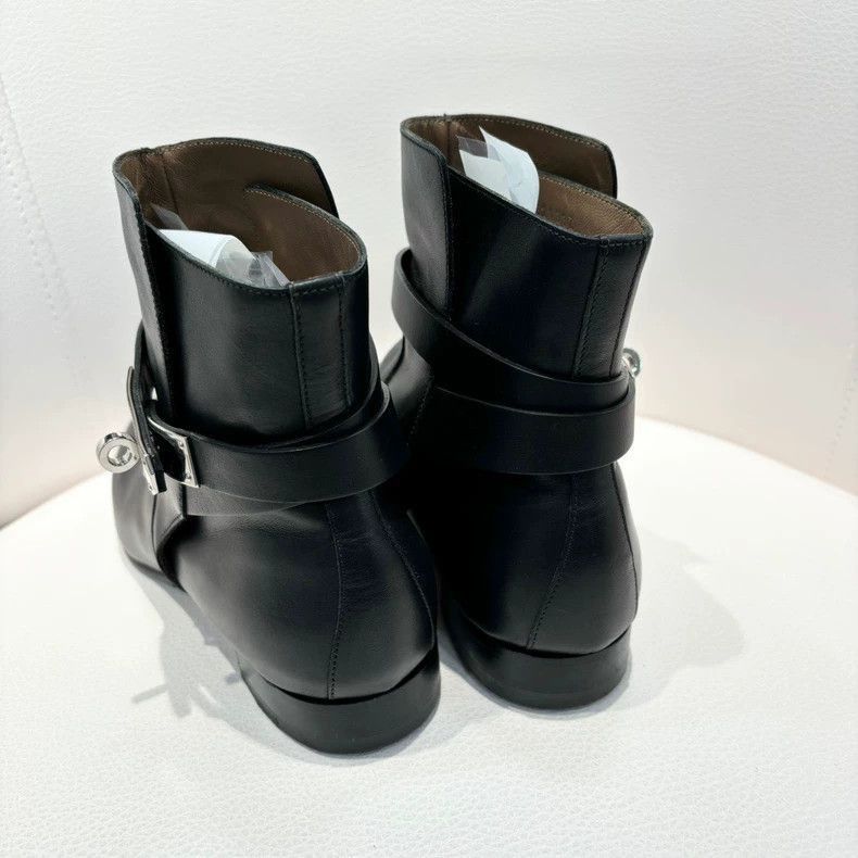 Hermes Hermes Classic Silver Buckle Kelly Ankle Boots-2506 Size US 8 / IT 38 - 2 Thumbnail