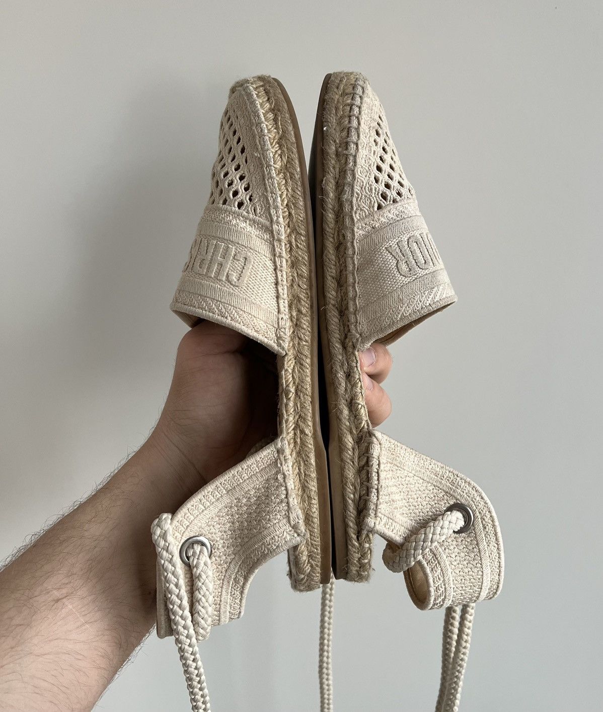 Christian Dior Monsieur × Dior Christian Dior Canvas Embroidered Beige Espadrilles Sandals Size US 10 / IT 40 - 7 Thumbnail