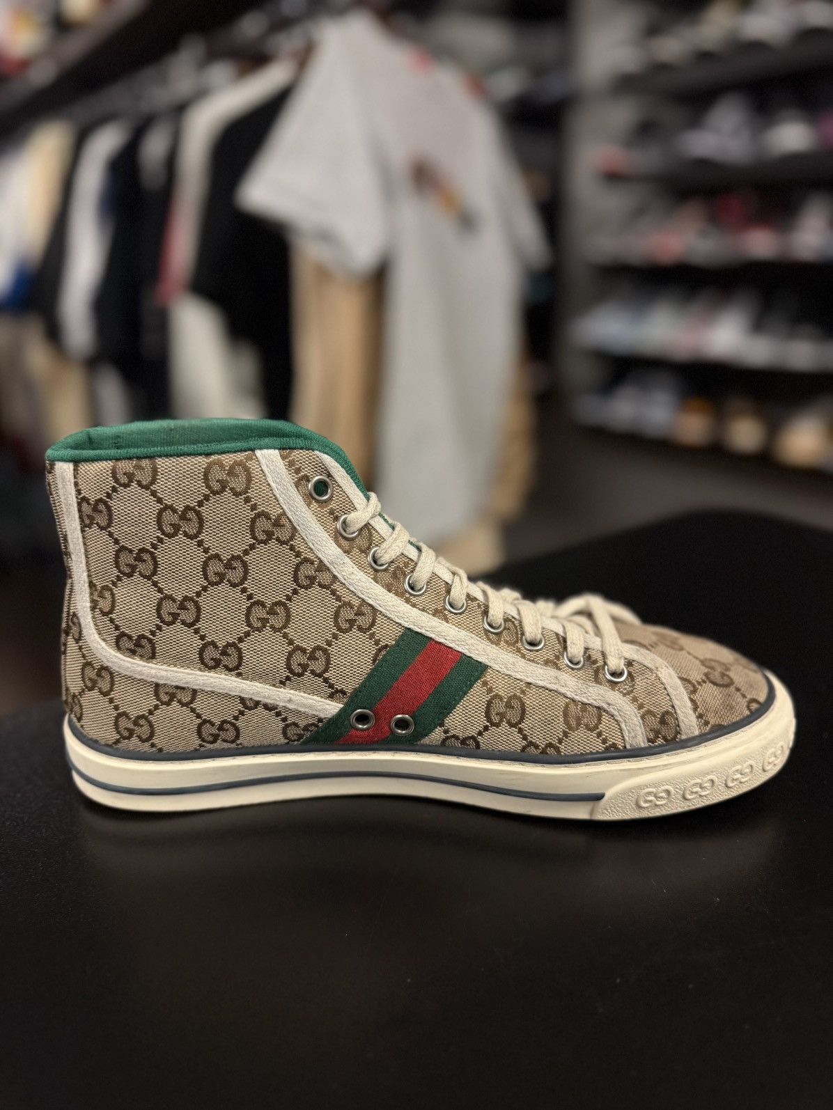 Gucci Gucci High Top 77 Tennis Sneakers Size 7.5G/8M Size US 8 / EU 41 - 13 Thumbnail