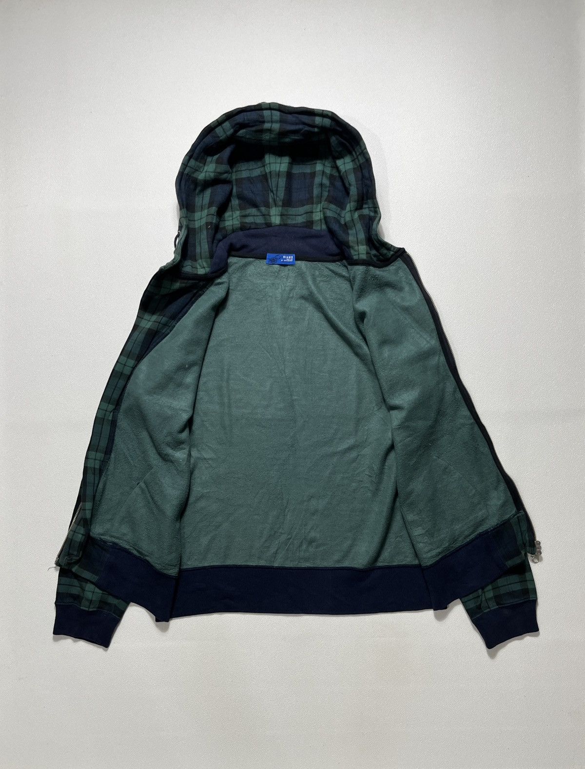 Beams Plus 2000's Beams Asymmetric Wire Hood Zip-Up Check Hooded Jacket Size US L / EU 52-54 / 3 - 6 Thumbnail