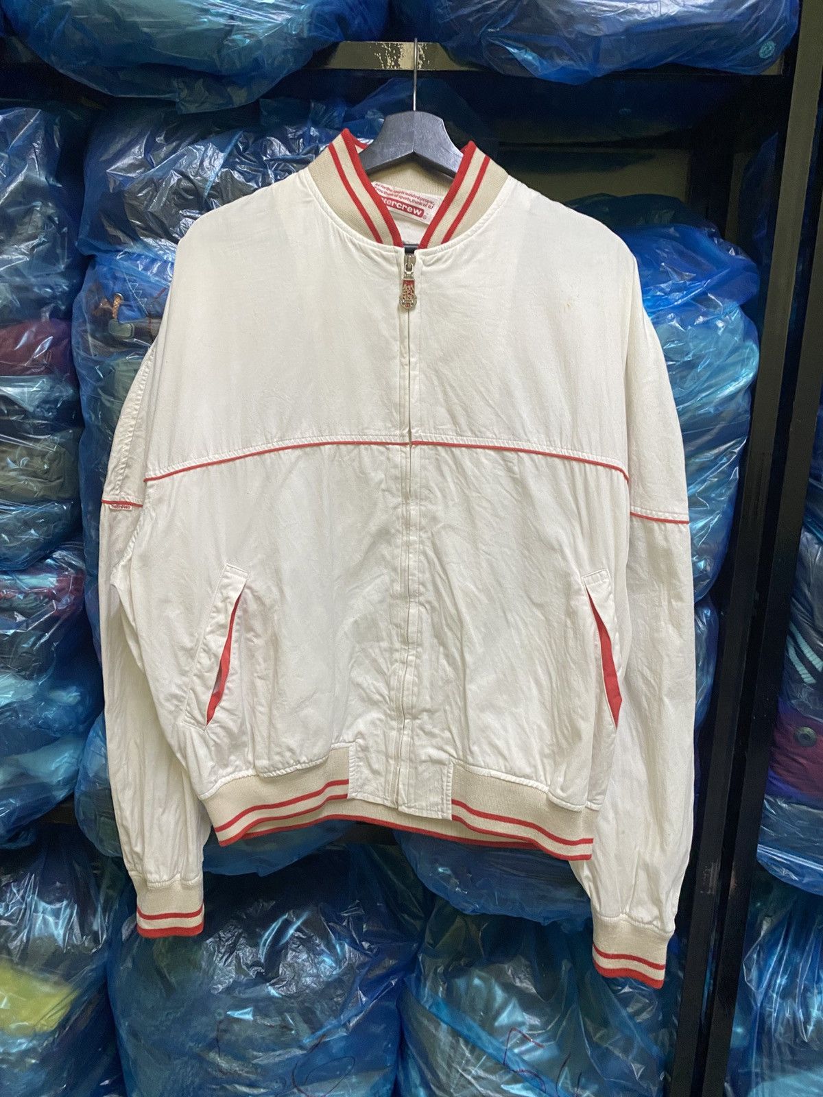 Japanese Brand Vintage Intercrew Staff Jacket White Red Trim Cotton Size US L / EU 52-54 / 3 - 8 Thumbnail
