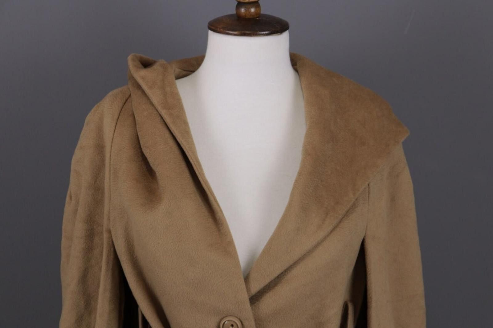 Designer Max Mara Beige Wool Knit Belted Coat Jacket USA 6 / GB 8 Size M / US 6-8 / IT 42-44 - 2 Thumbnail