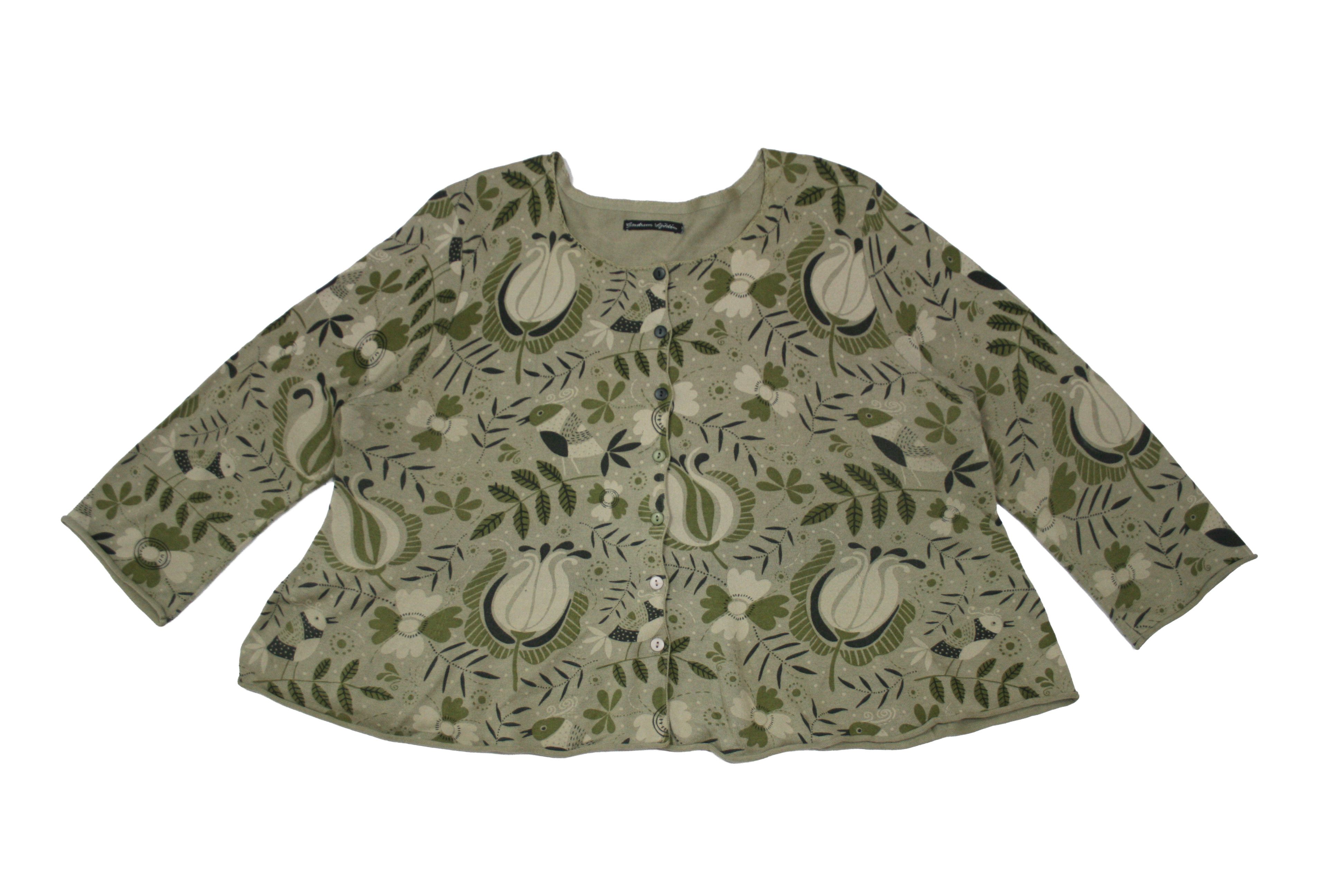 Gudrun Sjoden Floral Pattern Cardigan Size XL / US 12-14 / IT 48-50 - 1 Thumbnail