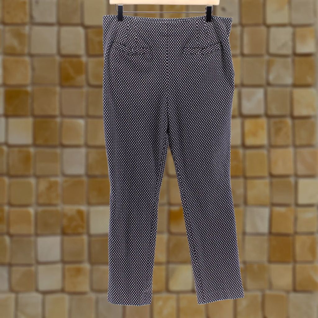 Anthropologie VINTAGE Anthropologie Women's The Essential Slim Black Dot Motif Office Pants Sz 14 Size 36" / US 14 / IT 50 - 1 Thumbnail