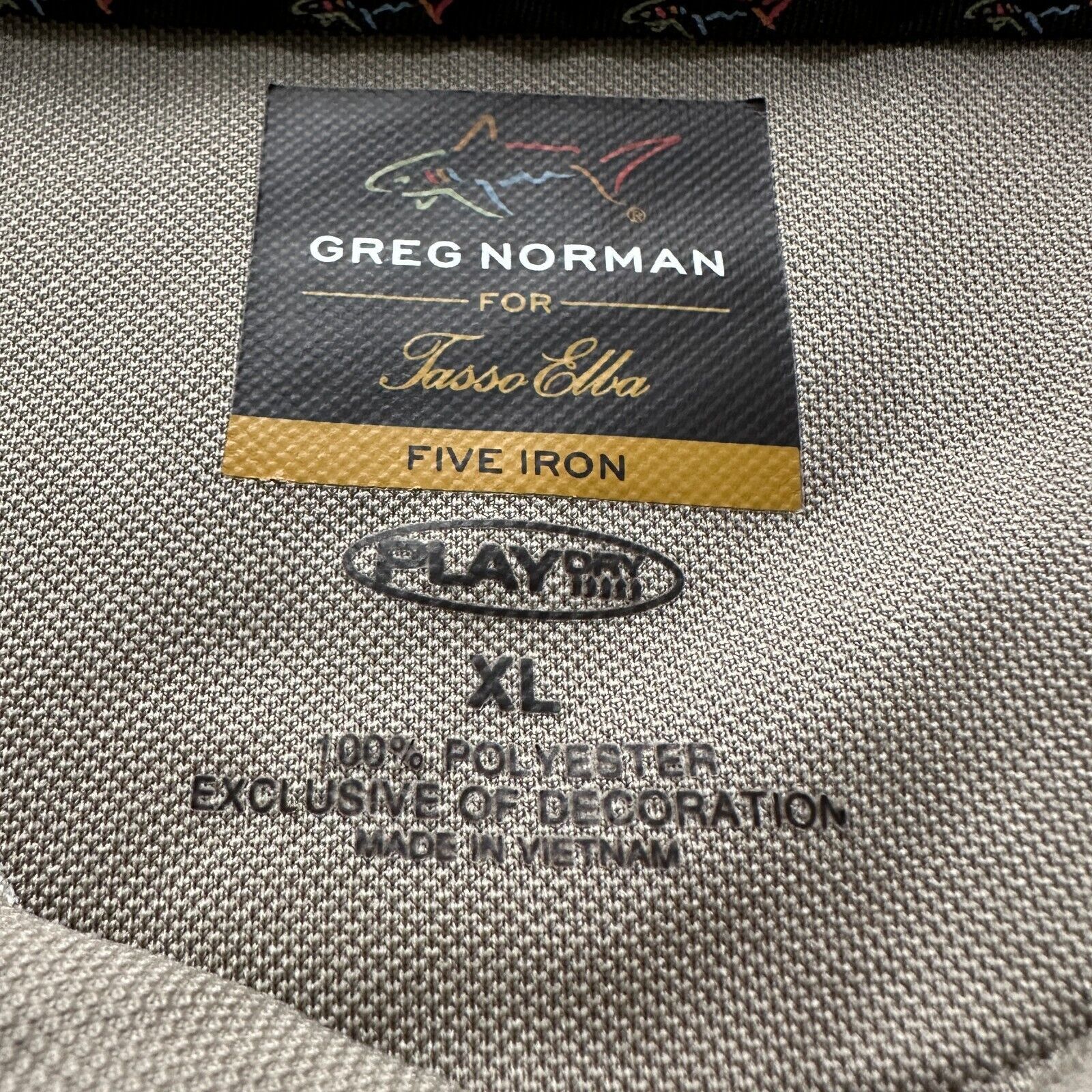 Greg Norman Greg Norman Golf Polo Shirt Men XL Beige Striped Polyester Size US XL / EU 56 / 4 - 5 Thumbnail