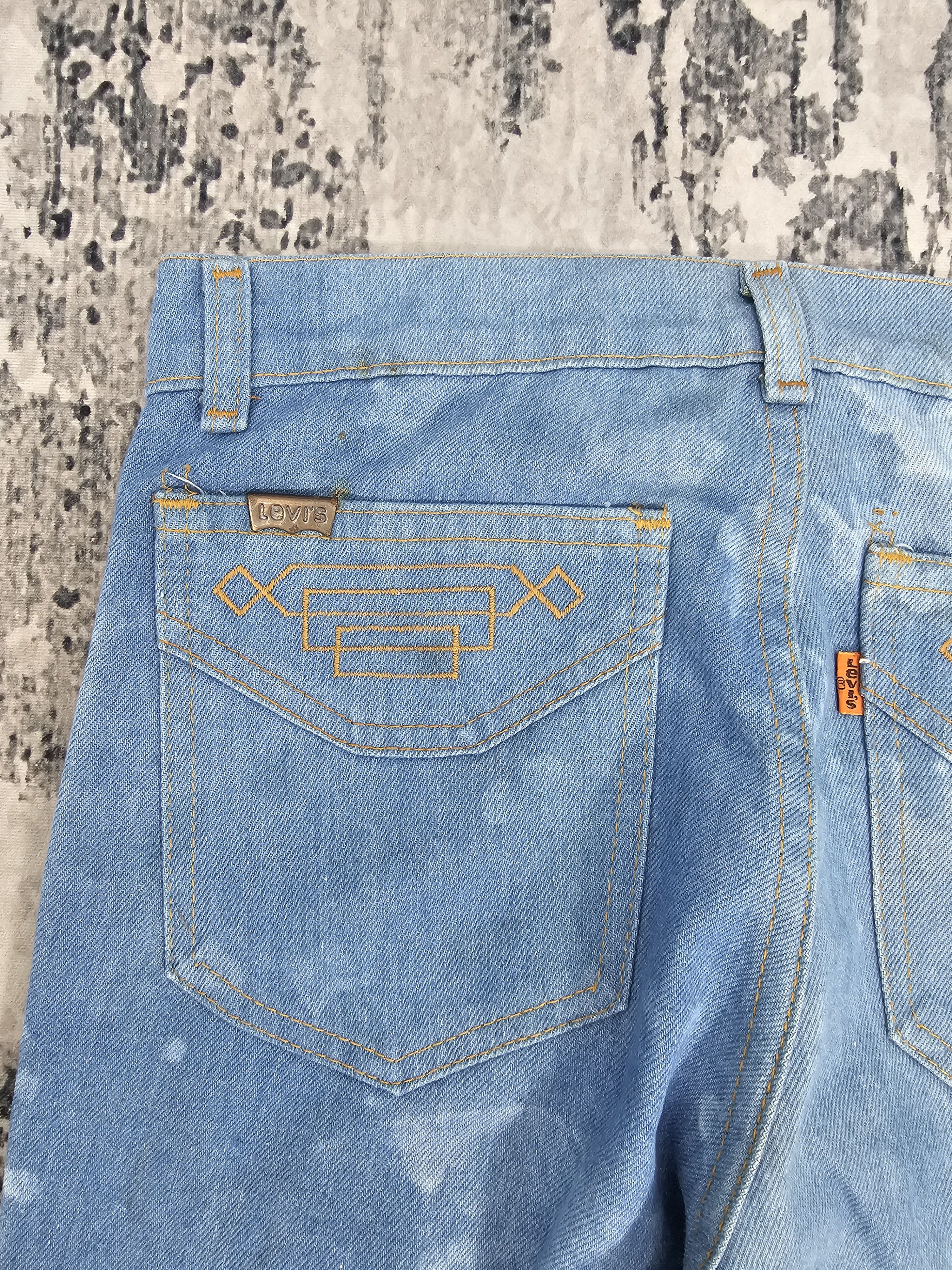 Levi's Vintage Clothing Vtg 70's LEVIS Boot Cut Flare Bleach Jeans Made In USA L0553 Size US 28 / EU 44 - 10 Thumbnail