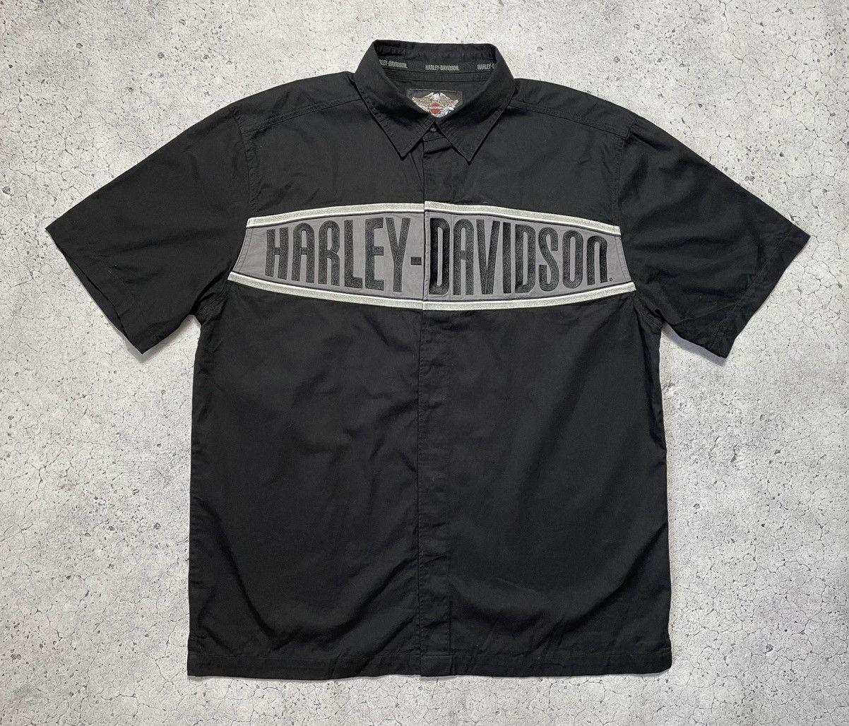 Harley Davidson × Vintage Harley Davidson Motor Vintage Short Sleeve Shirt Big Logo Size US L / EU 52-54 / 3 - 1 Thumbnail
