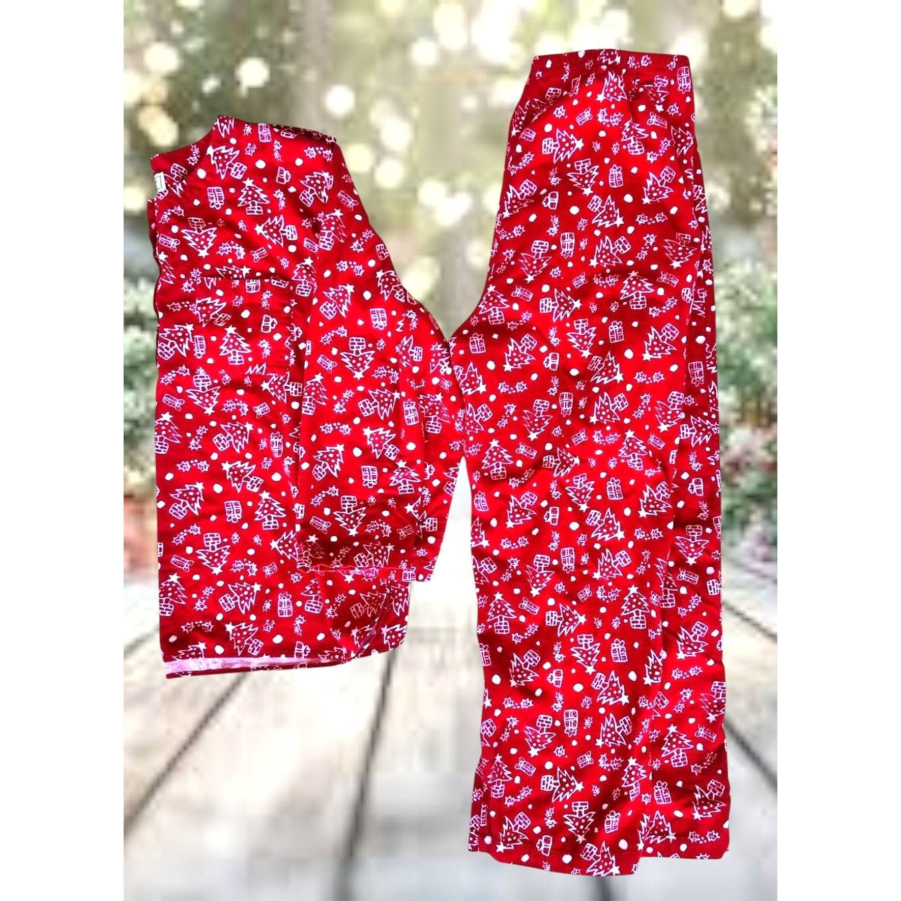 Other Vintage Jennifer Moore Christmas Pajamas Large Red 2 piece F Size 30" / US 8 / IT 44 - 3 Thumbnail