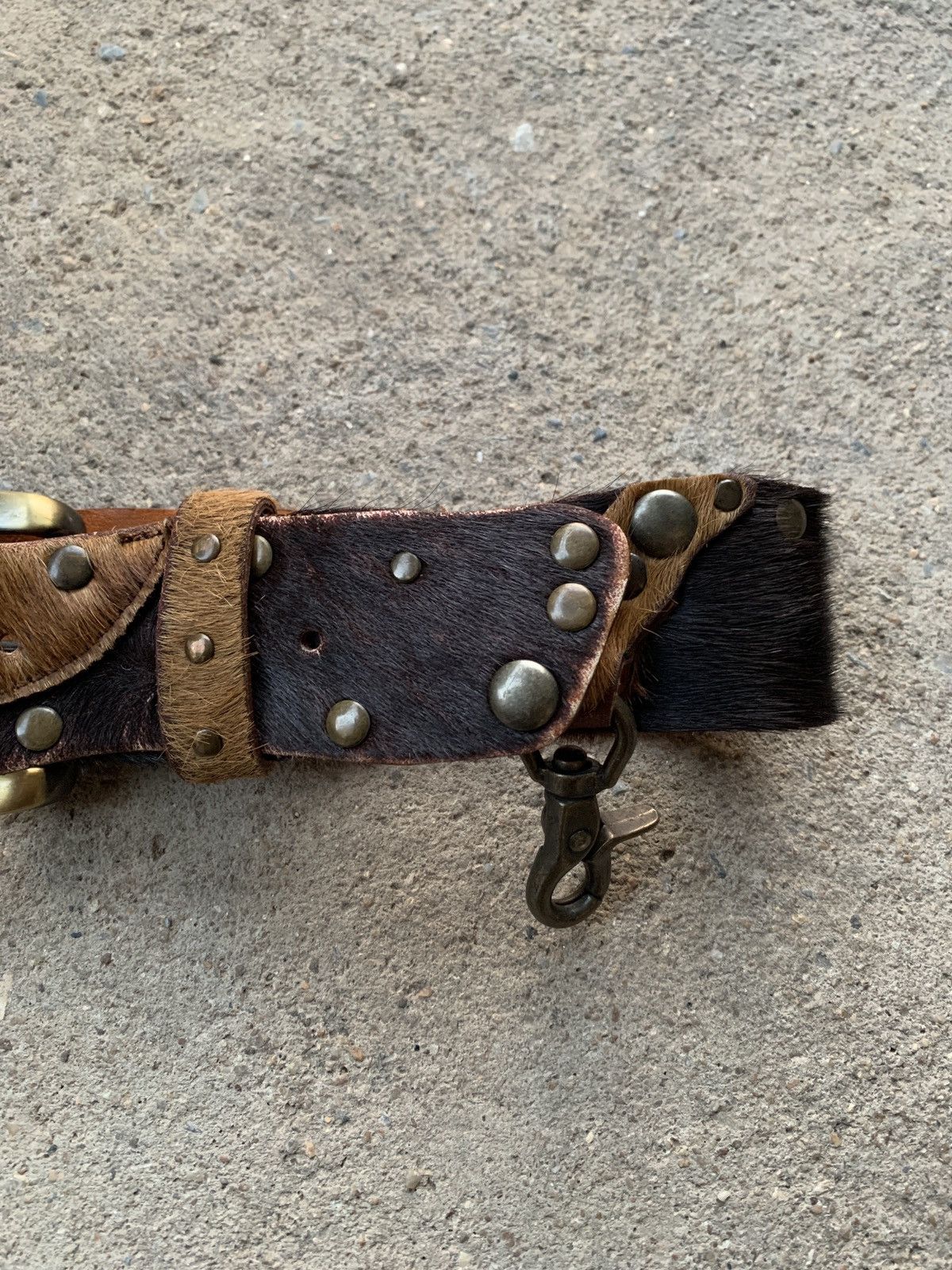 Vintage Archive* Vintage Jungle cat Studded Leather Belt Size 32 - 3 Thumbnail