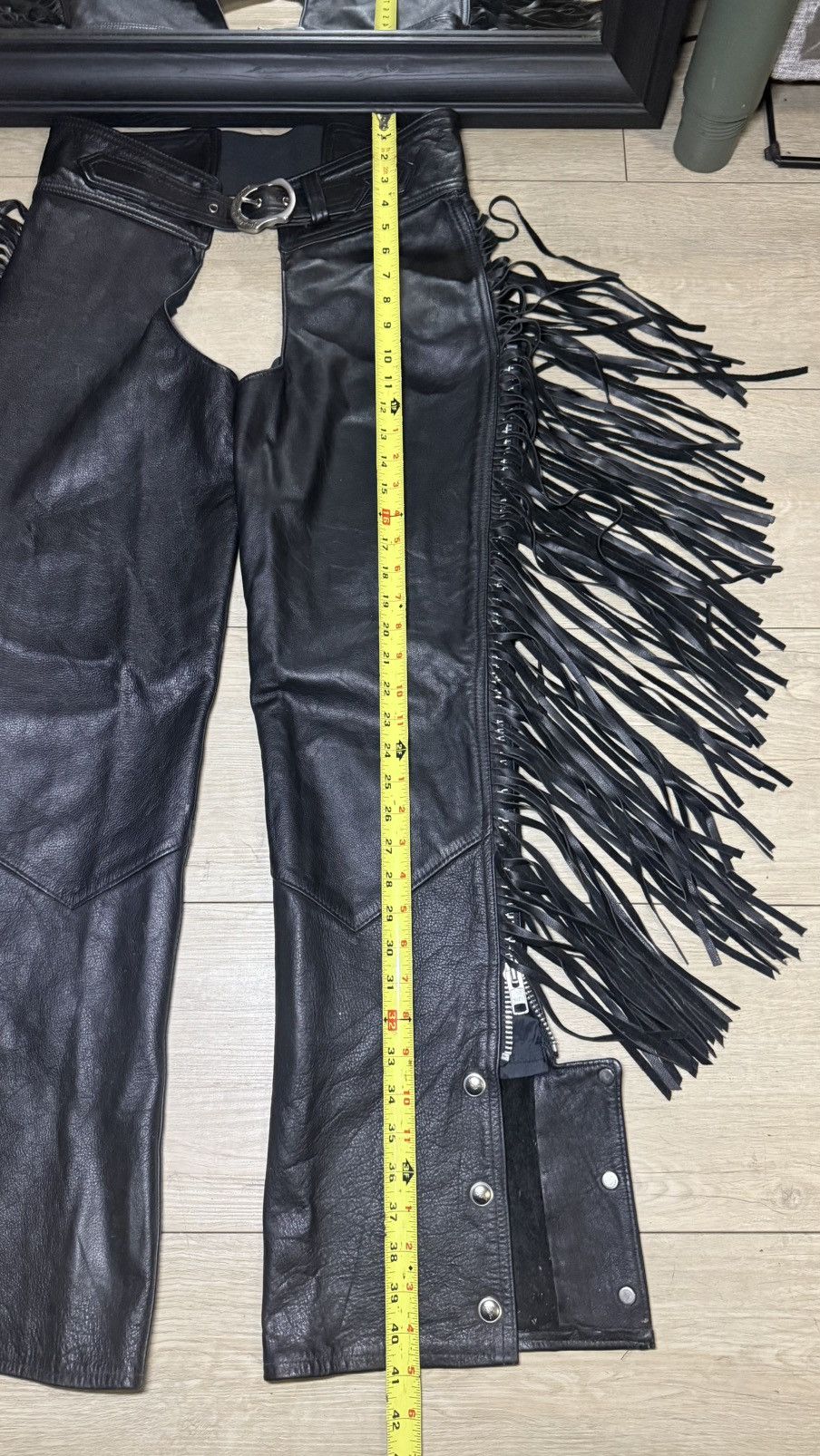 Harley Davidson Vintage 1990s Harley Davidson Black Leather Chaps Size 30" / US 8 / IT 44 - 6 Thumbnail