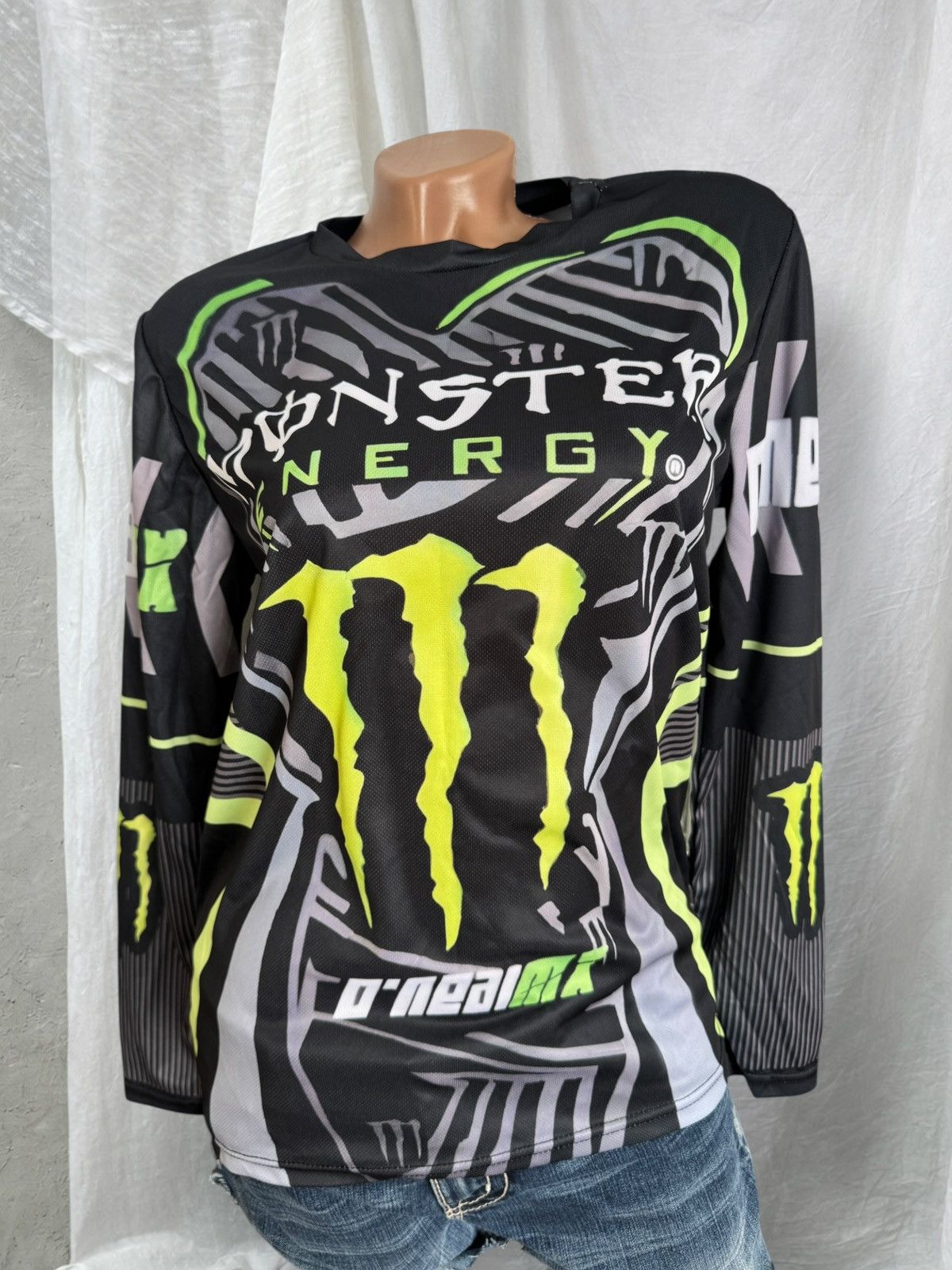 Japanese Brand Monster Energy Y2K Hype Moto Racing Long Sleeve Jersey Size M / US 6-8 / IT 42-44 - 1 Thumbnail