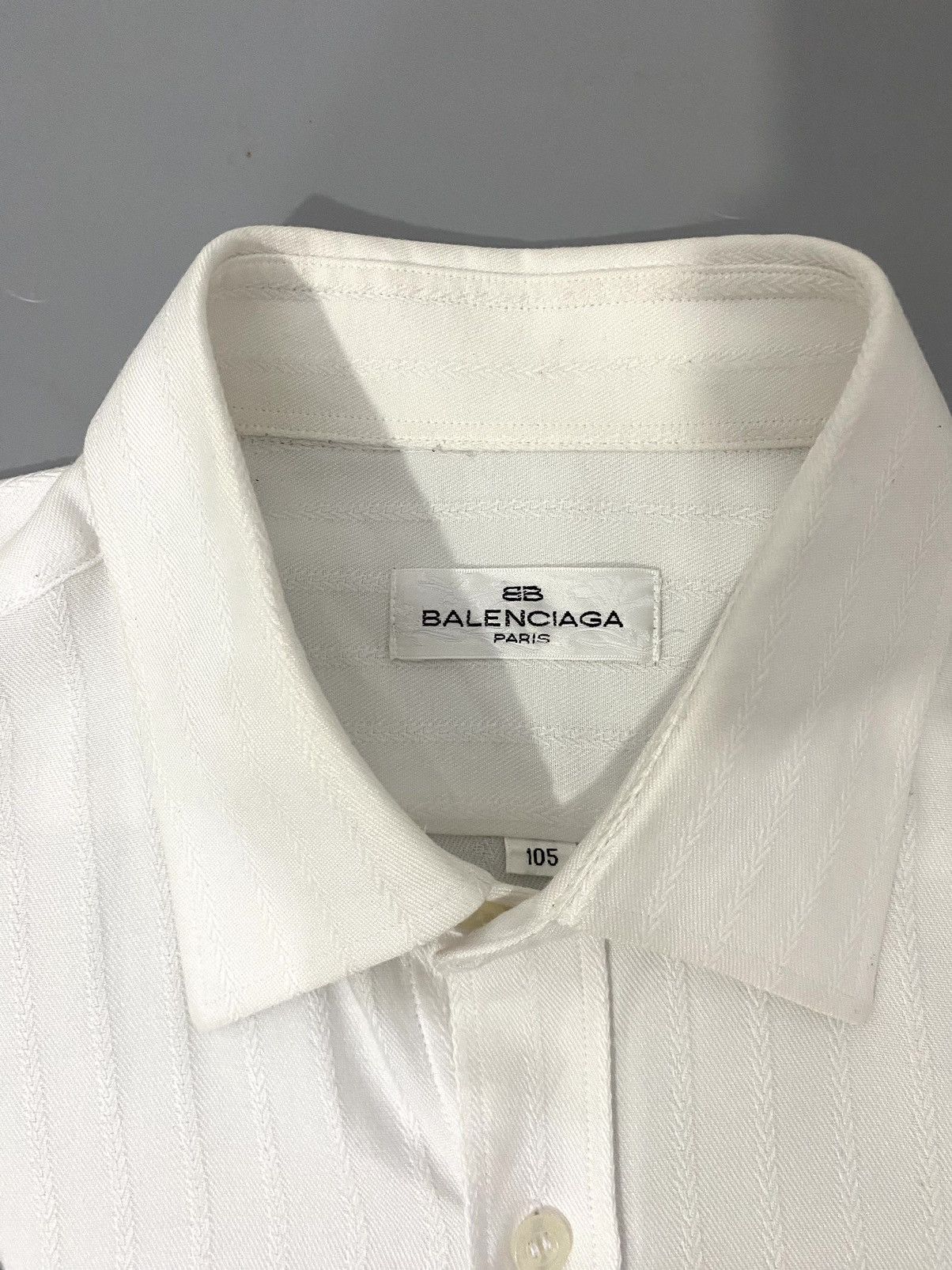 Balenciaga × Vintage 💥All White💥Balenciaga Shirt Buttons Up Size US L / EU 52-54 / 3 - 8 Thumbnail