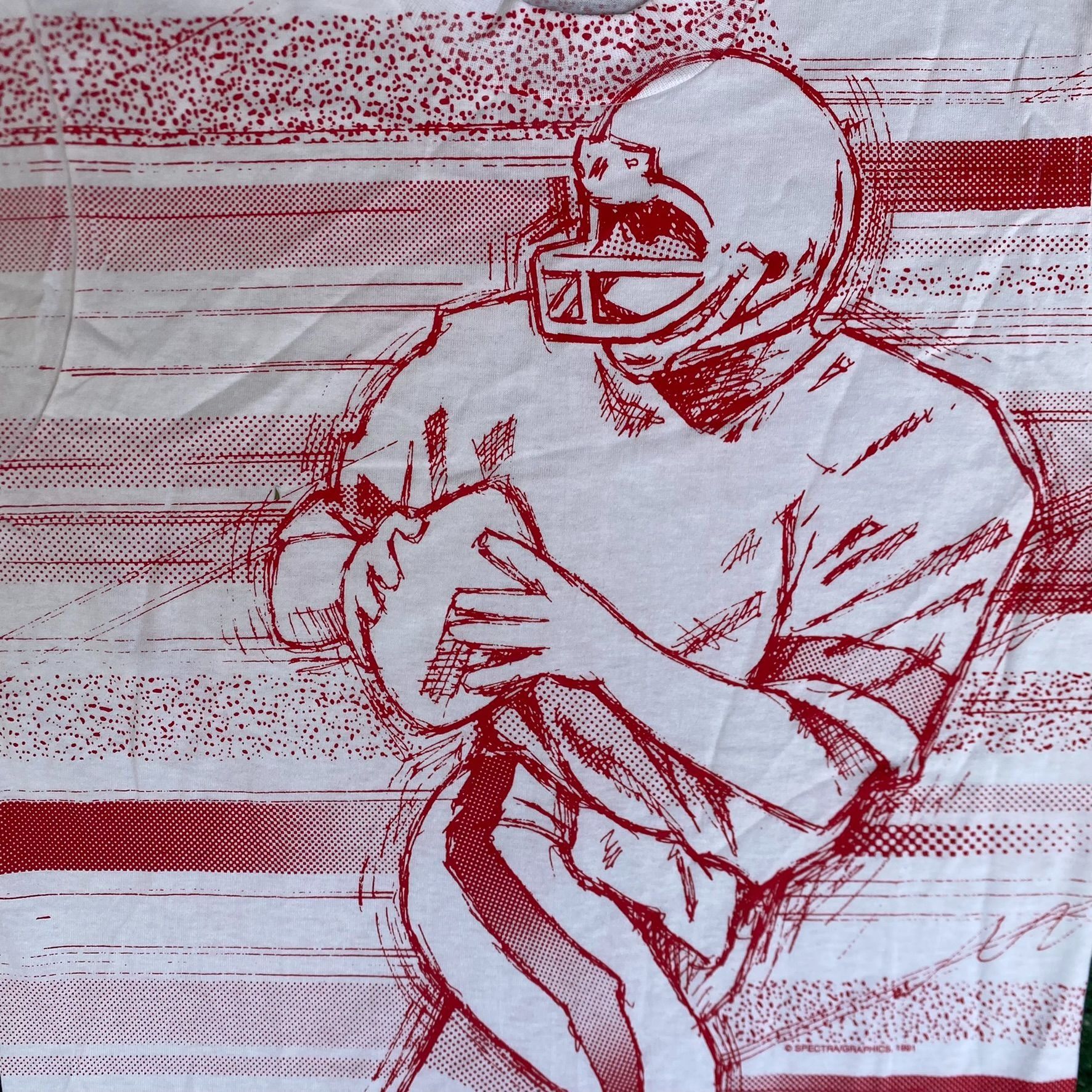 Vintage Vintage 90s Football AOP T-Shirt All Over Print Single Stitc Size US M / EU 48-50 / 2 - 2 Thumbnail