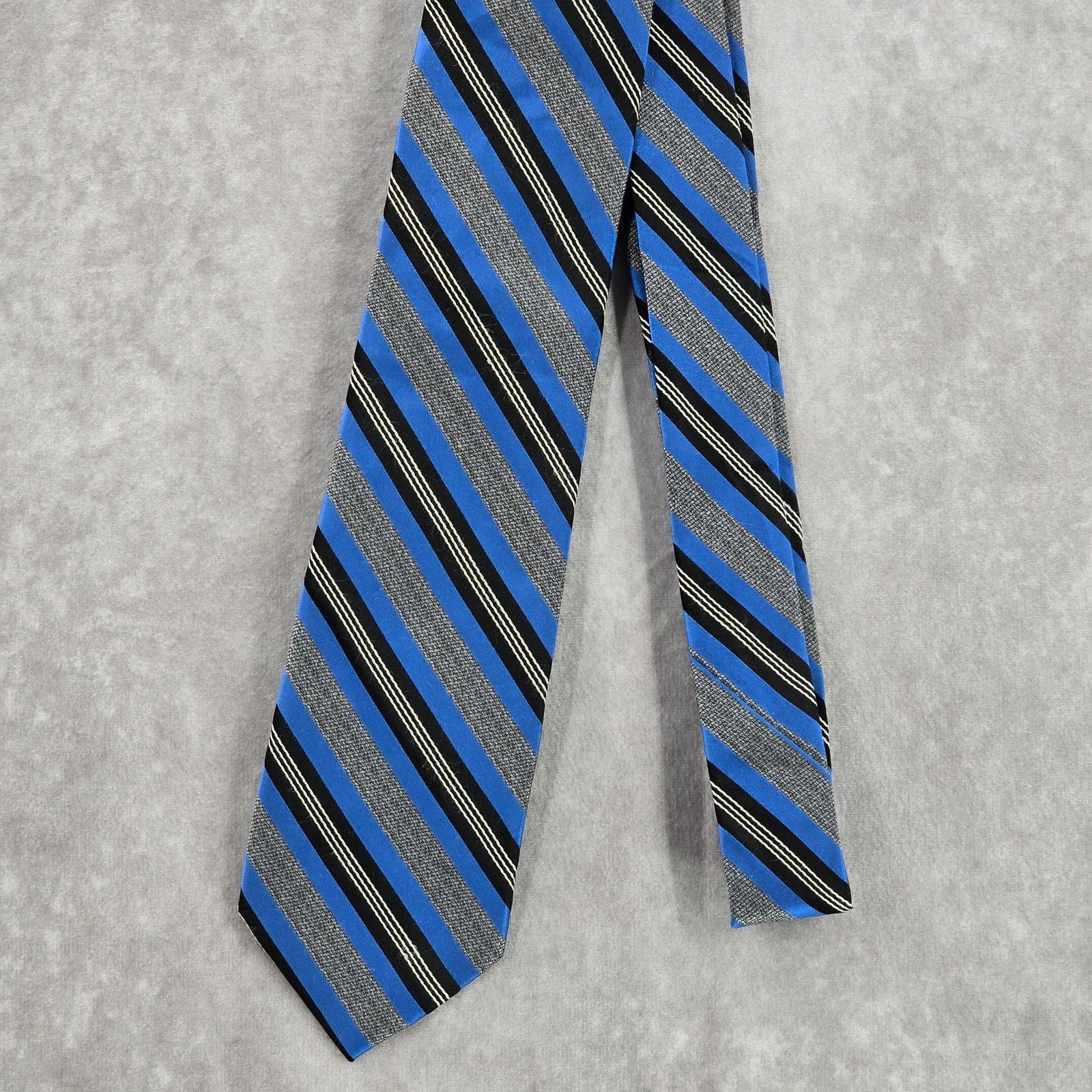 Joseph Abboud Joseph Abboud Blue Gray Stripe 100% Silk Men's Neck Tie NWOT Size 30 - 2 Thumbnail