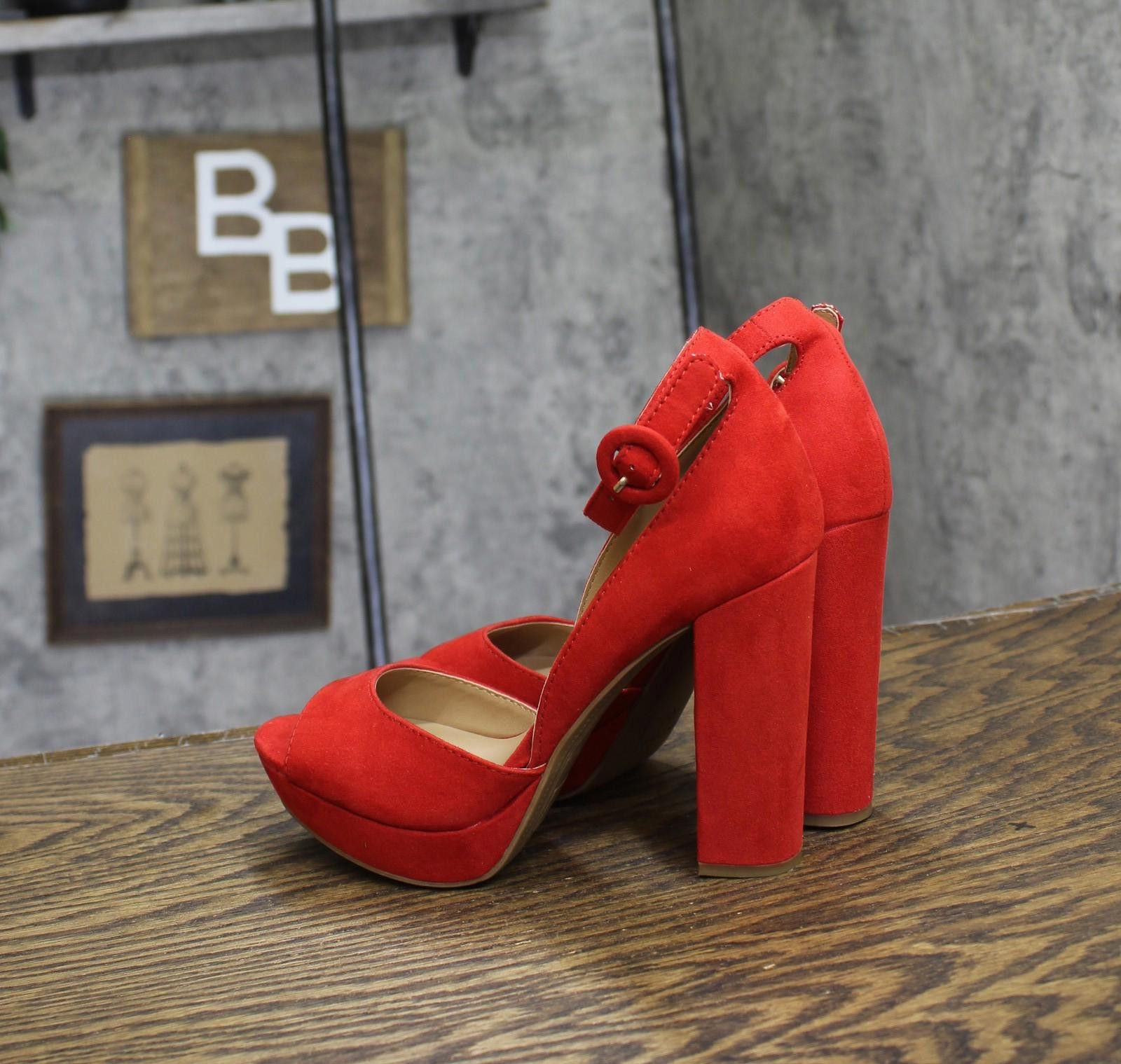 Other New Sun + Stone Reeta Block-heel Platform Sandals Red 5m Size US 5 / IT 35 - 2 Thumbnail