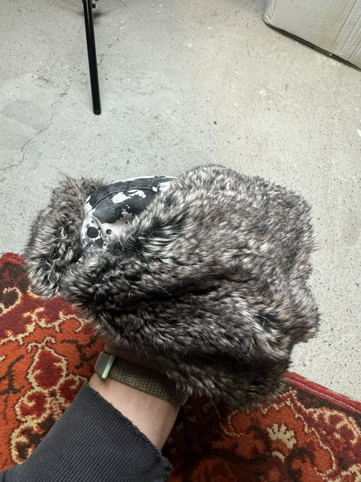 Hysteric Glamour × Vintage Vintage Y2K No Fear Opium Camo Fur Japanese Ushanka Hat Size ONE SIZE - 6 Thumbnail