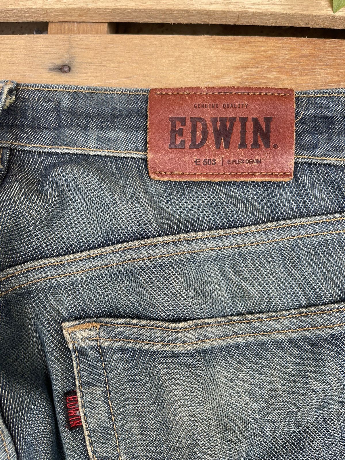 Edwin × Vintage Vintage Edwin 503 Flex Straight Cut Jeans Size US 33 - 3 Thumbnail