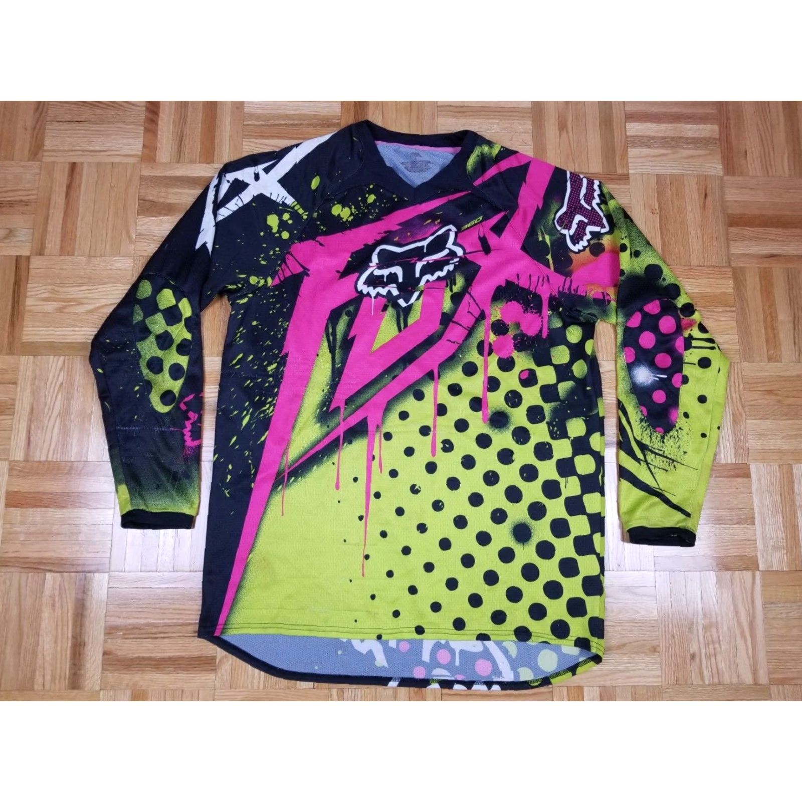Fox Racing VINTAGE Fox Racing Motocross Sport Jersey SHIRT Mens Large Black Cotton Jersey with Straps Lined Pullover Racing Sports Theme 90s Size US L / EU 52-54 / 3 - 2 Thumbnail