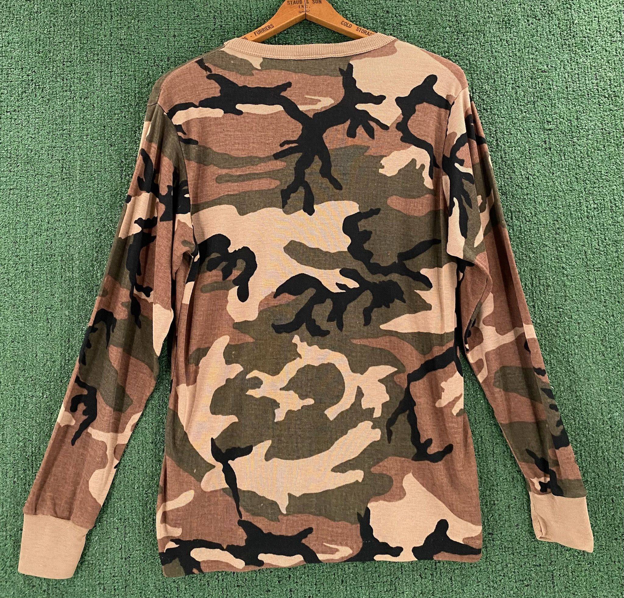 Vintage 80’s Kenyon Camouflage Thermal Long Sleeve Shirt Medium Size US M / EU 48-50 / 2 - 6 Thumbnail