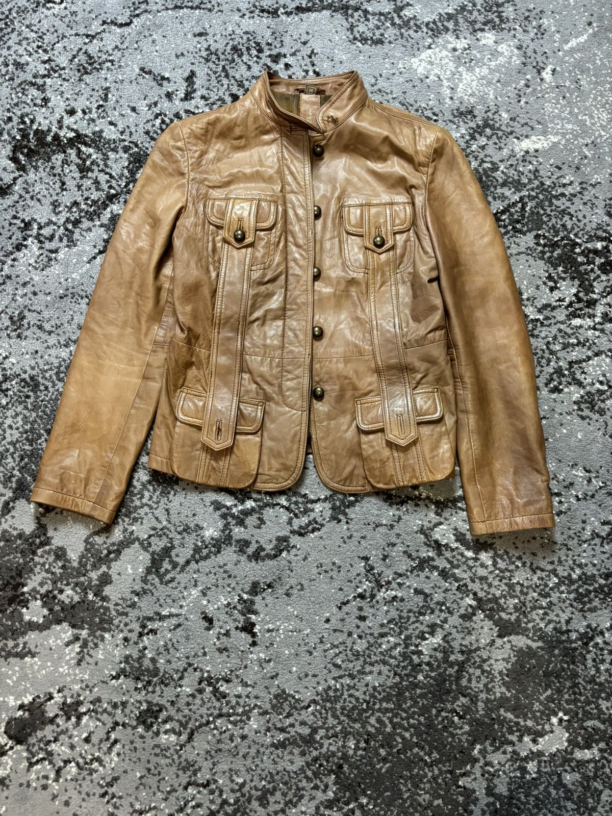Vintage Vintage real leather caramel jacket Size XL / US 12-14 / IT 48-50 - 1 Thumbnail