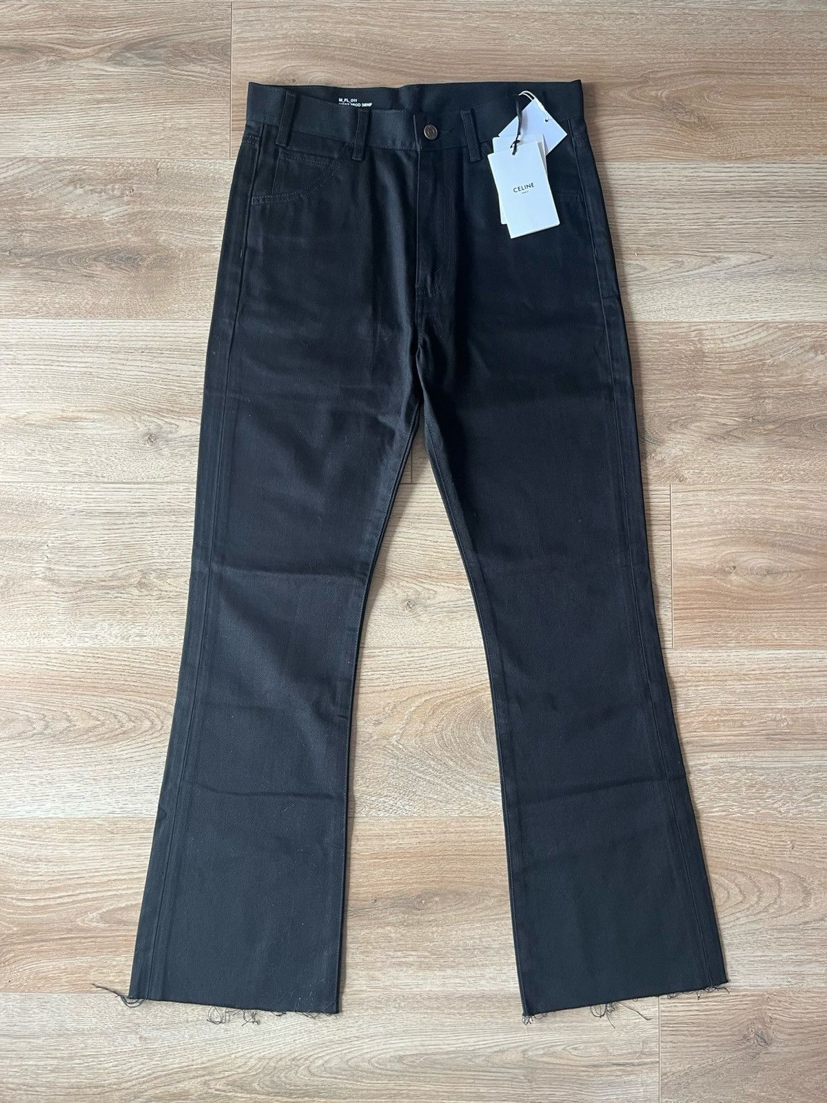 Celine × Hedi Slimane CELINE DYLAN FLARED JEANS IN TIGER PRINT
