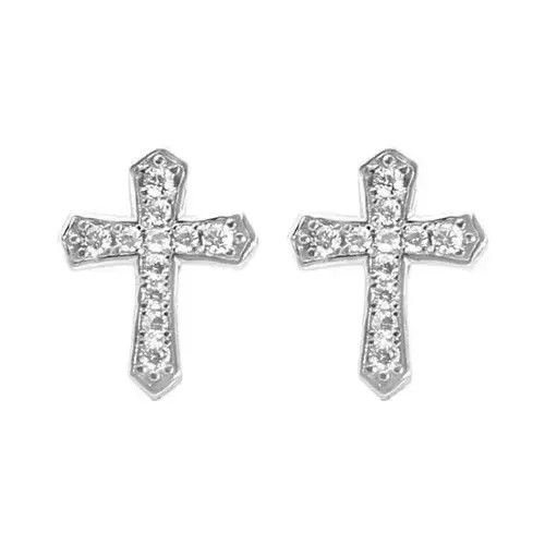 VIBE Men's stud earrings in the form of crosses with stones Size ONE SIZE - 3 Thumbnail