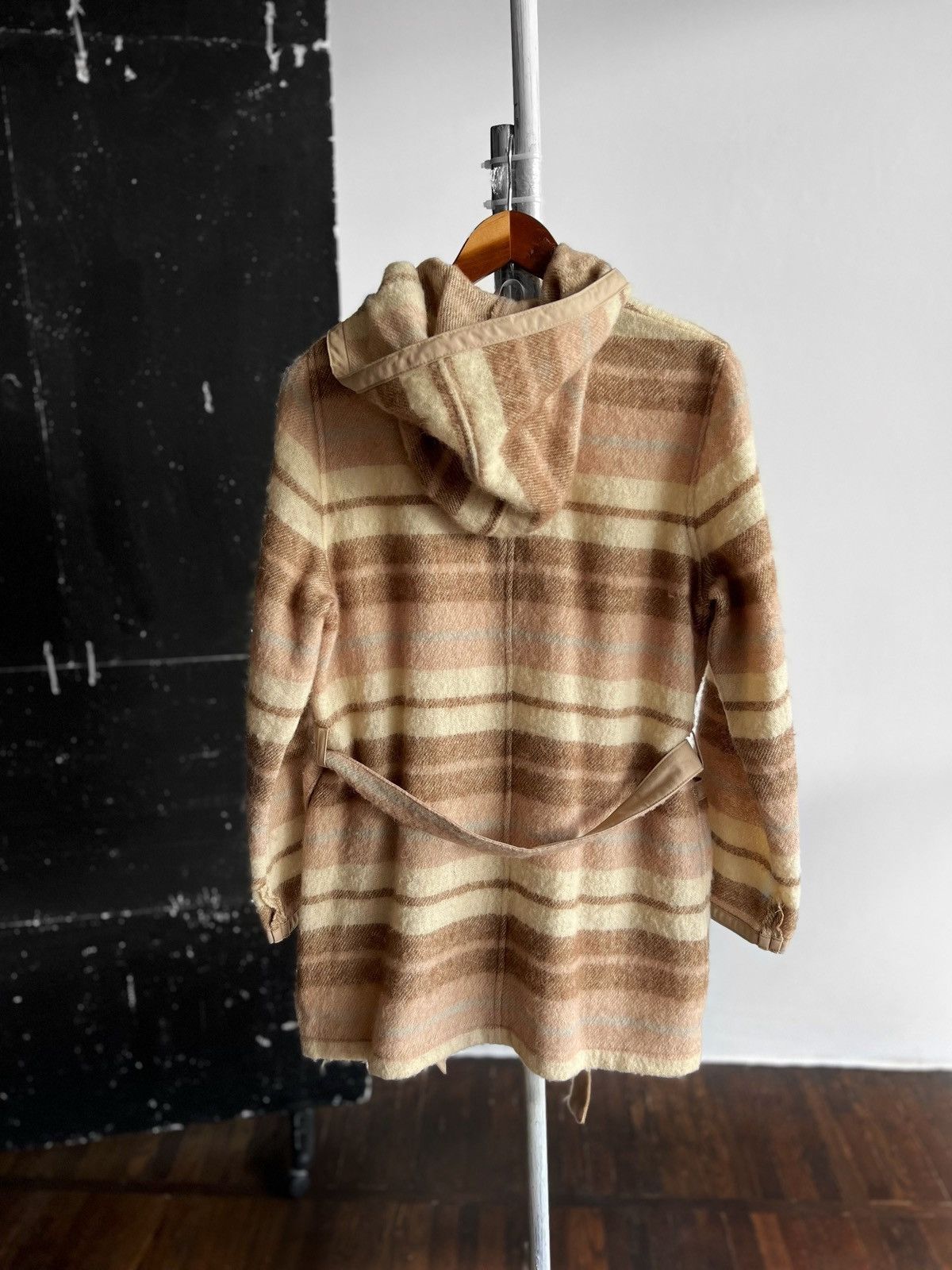 Designer Dixi Coat Wool Made in Finland Hooded Belted Coat Jacket Size M / US 6-8 / IT 42-44 - 5 Thumbnail