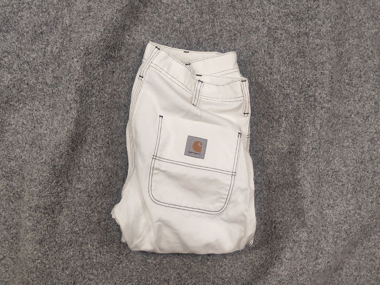 Carhartt Wip Carhartt Wip Chalk White Canvas Trouser Pants Vintage Style Size US 32 / EU 48 - 1 Thumbnail