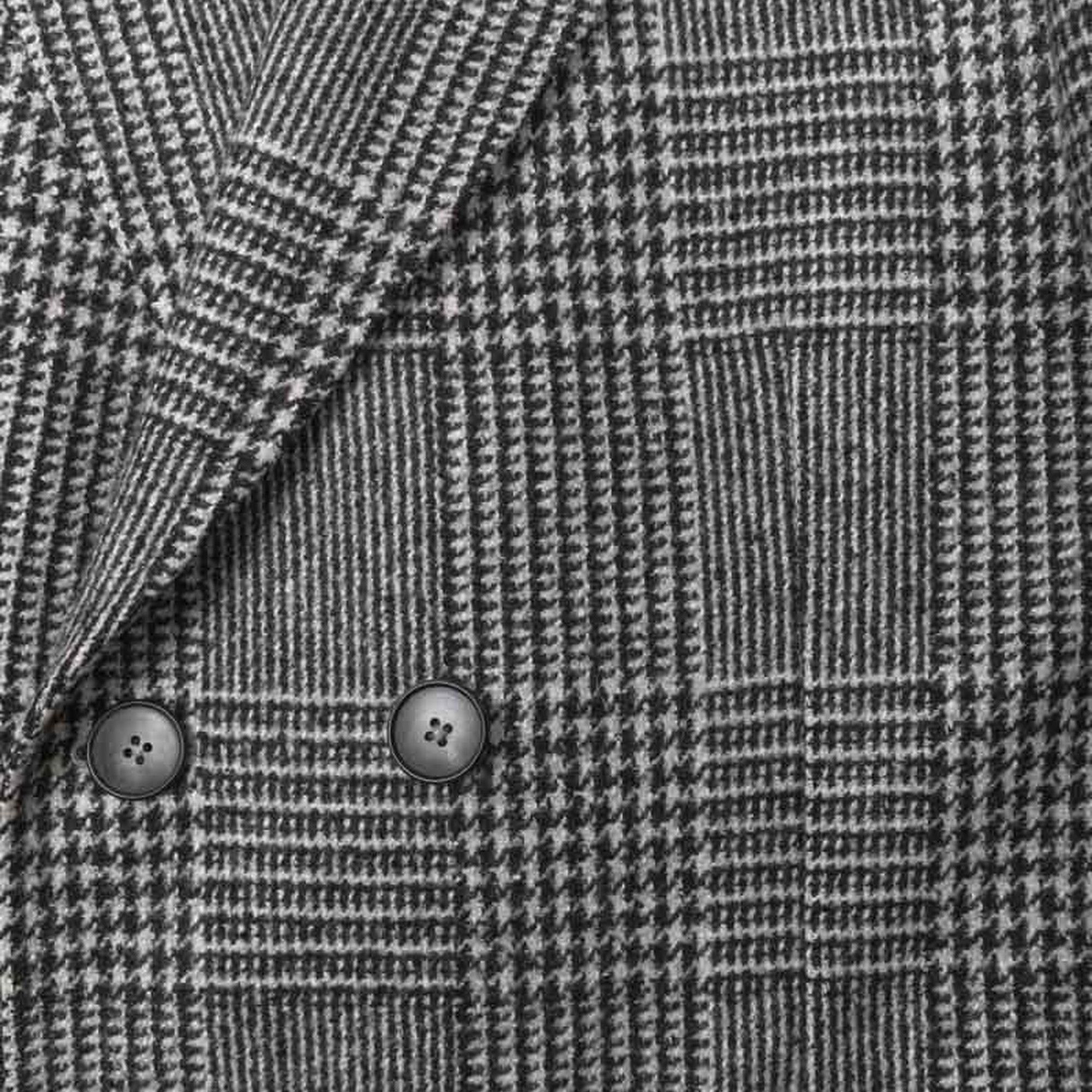Z Zegna Z Zegna Grey Wool Double-Breasted Check Coat IT50R / L Size US L / EU 52-54 / 3 - 7 Thumbnail