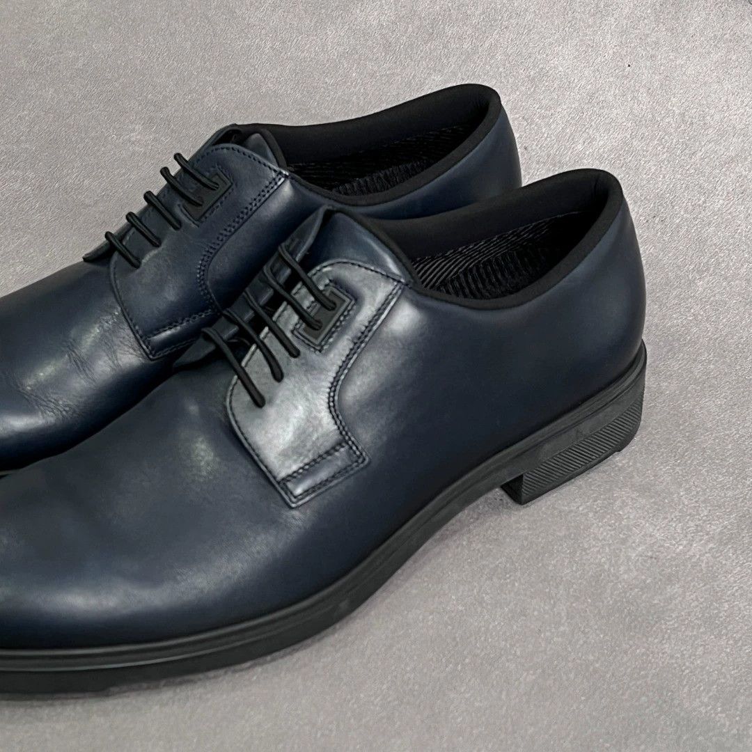 Hugo Boss HUGO BOSS peacock blue cow leather lace-up shoes Size US 8 / EU 41 - 6 Thumbnail