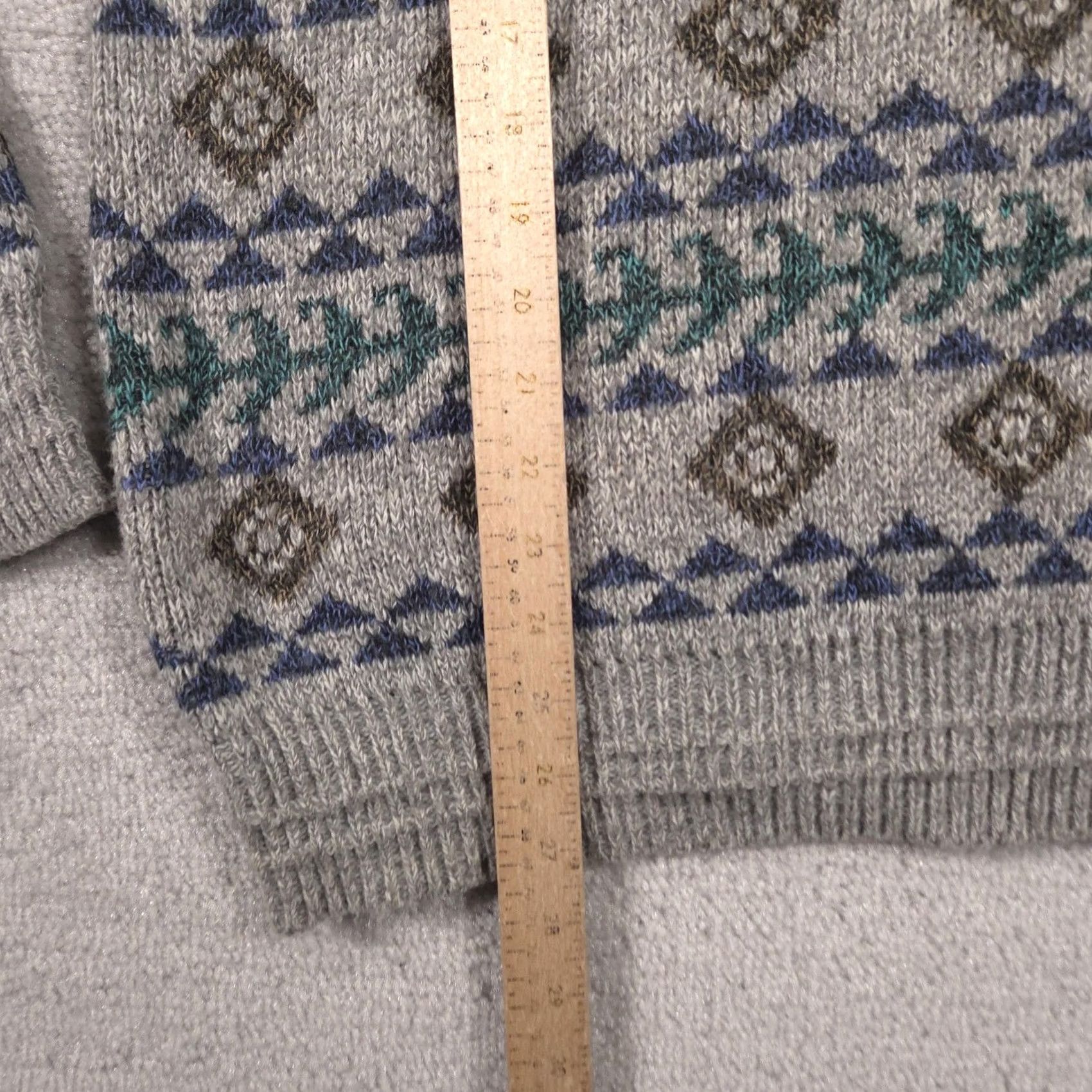 Vintage Reed St. James Sweater Mens XL Gray Geometric Knit Crewneck Pullover Made In USA Size US XL / EU 56 / 4 - 7 Thumbnail