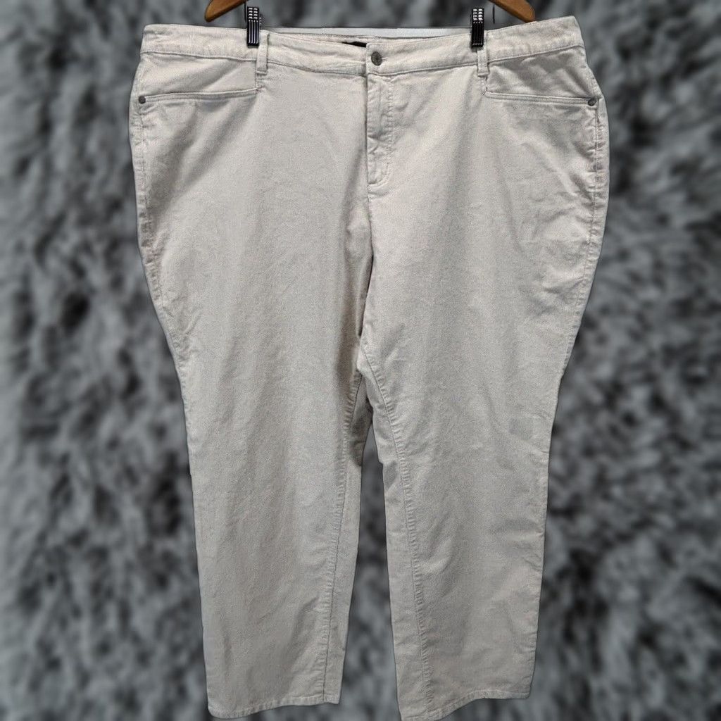 Talbots Talbots Corduroy Pants - 5 Pocket, Plus Size 26W Ivory, High Rise, Straight Leg, Cotton Blend, Women's Pants Size 26" / US 2 / IT 38 - 1 Thumbnail