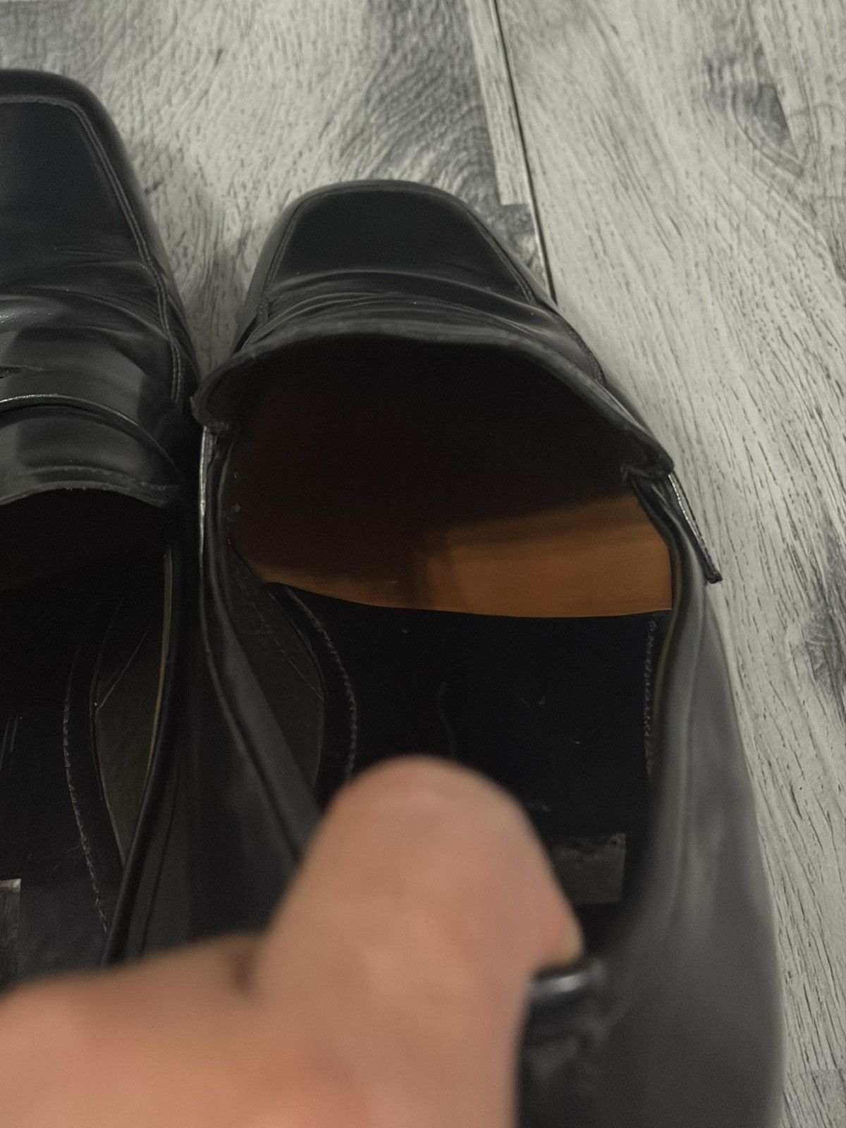 Prada Prada Black Leather Penny Loafers Size US 10.5 / EU 43-44 - 11 Thumbnail