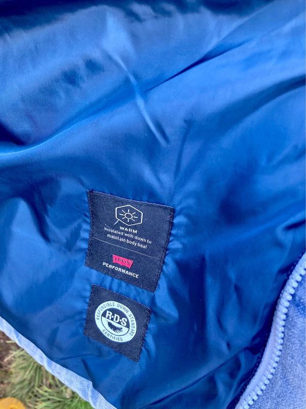 Levi's western super puffer jacket coat Large down denim Size US L / EU 52-54 / 3 - 8 Thumbnail