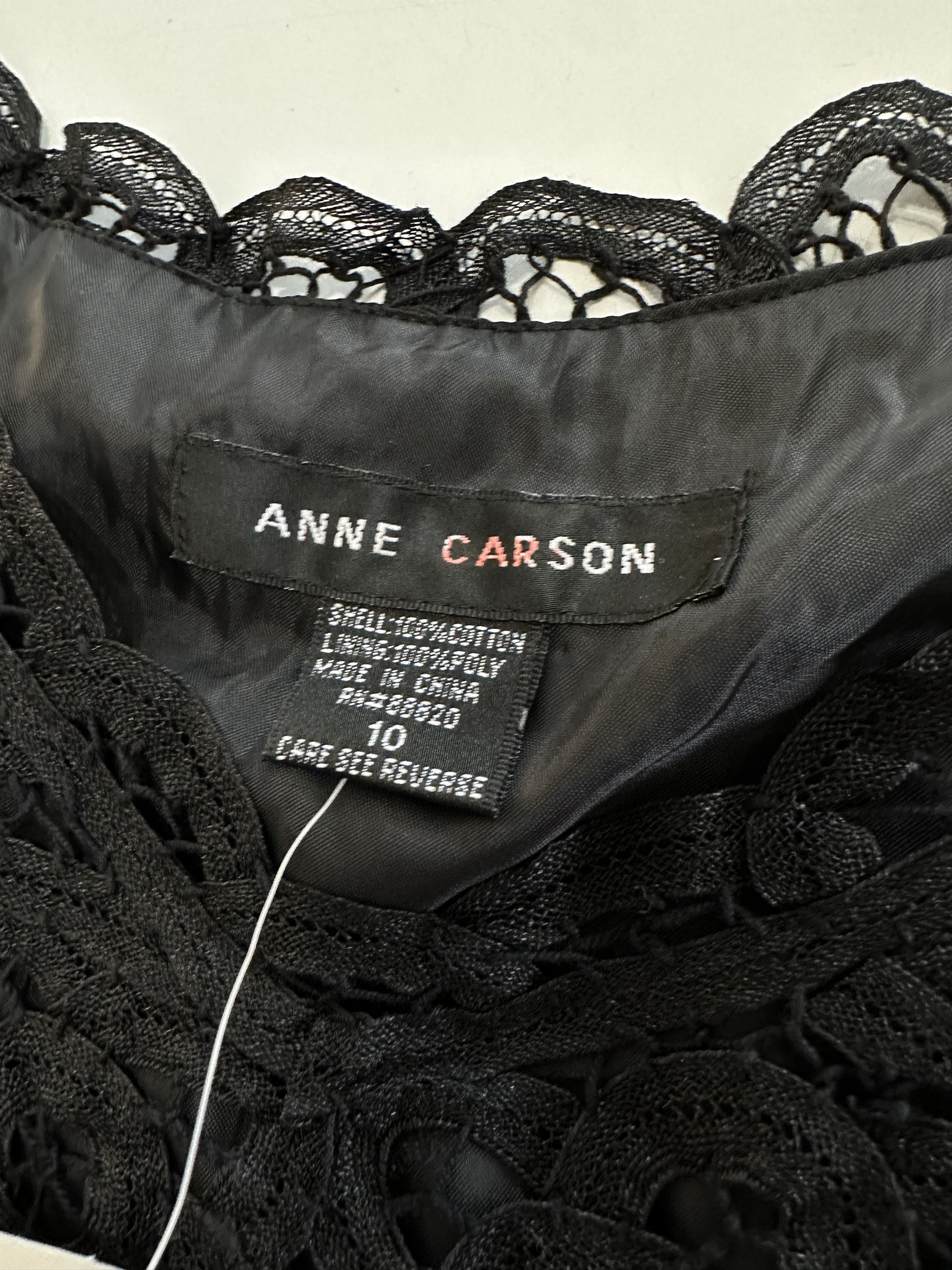 Other Vintage Anne Carson Linen Cotton Lace Crop Top Size 10 Black Size L / US 10 / IT 46 - 3 Thumbnail