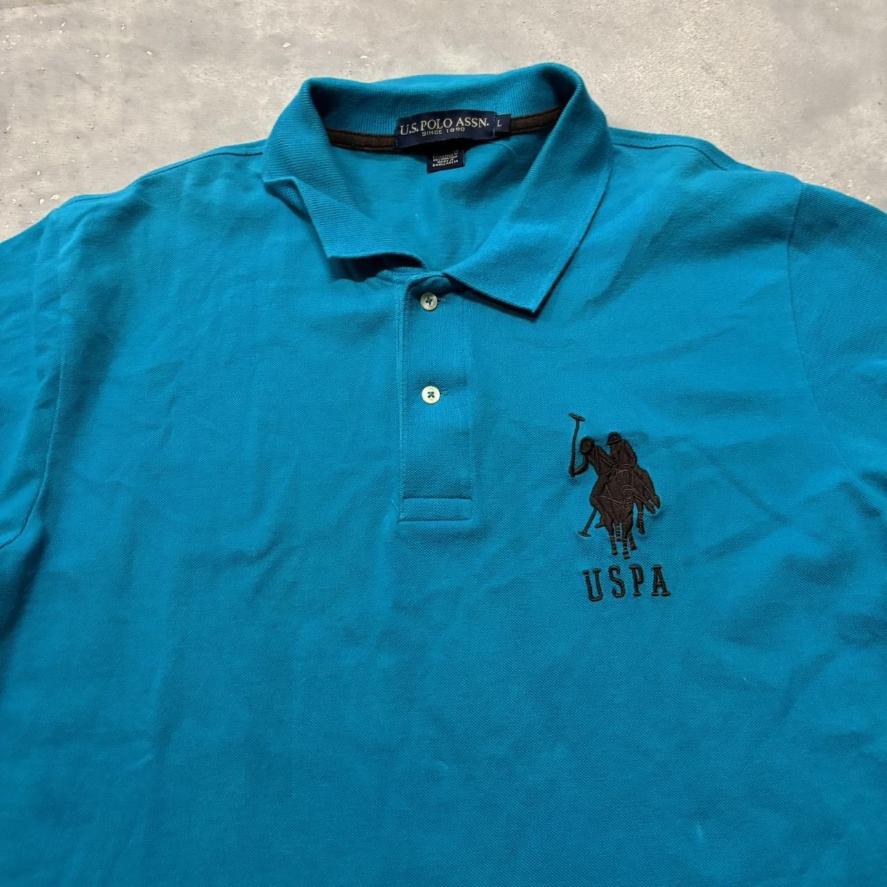 U.S. Polo Assn. × Vintage Crazy Vintage Y2K/2000s Blue U.S. Polo Assn. Streetwear Chief Keef Style Polo Shirt! Size US L / EU 52-54 / 3 - 2 Thumbnail