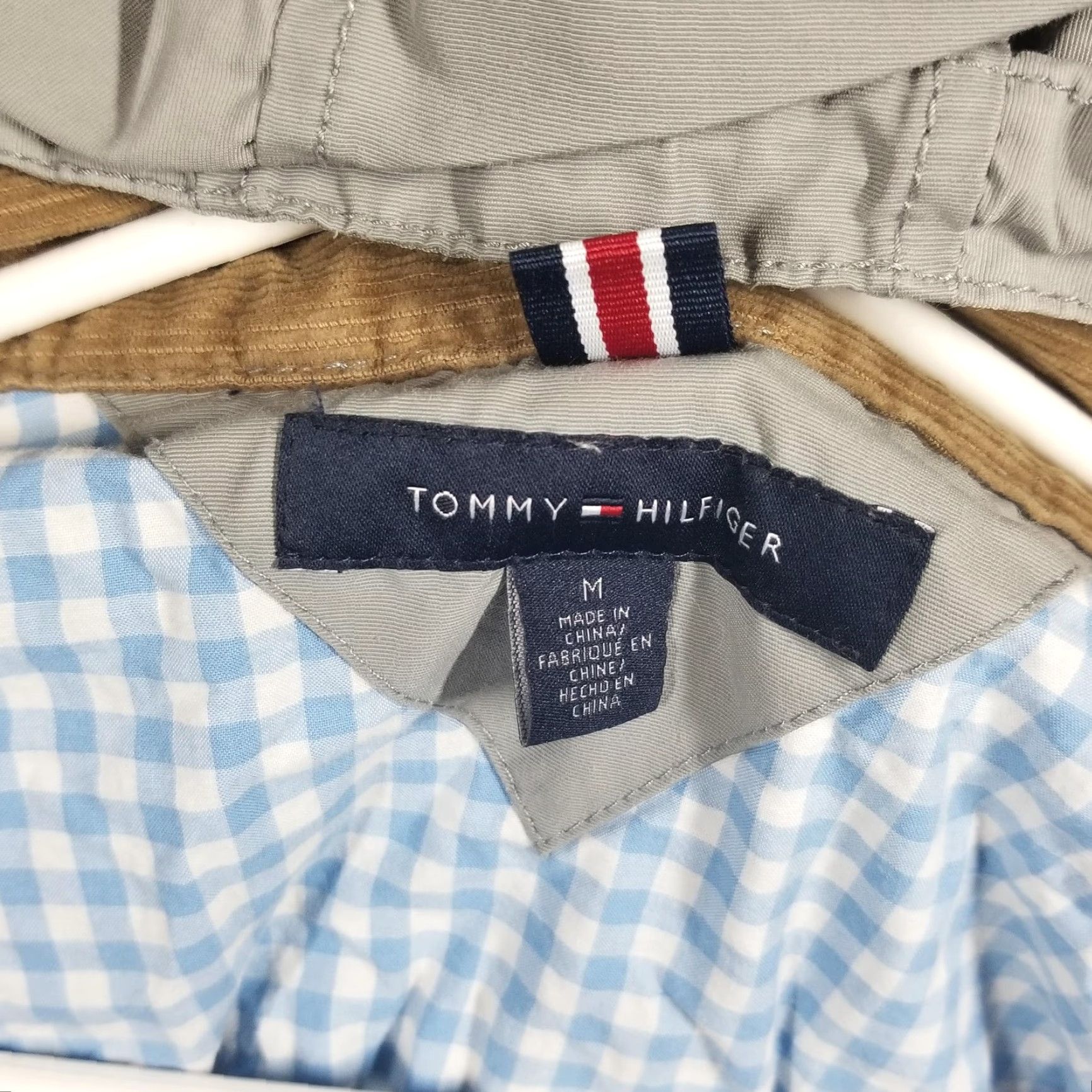 Tommy Hilfiger Tommy Hilfiger Jacket Mens Medium Gray Hooded Cotton Blend Parka Gingham Lined Size US M / EU 48-50 / 2 - 4 Thumbnail