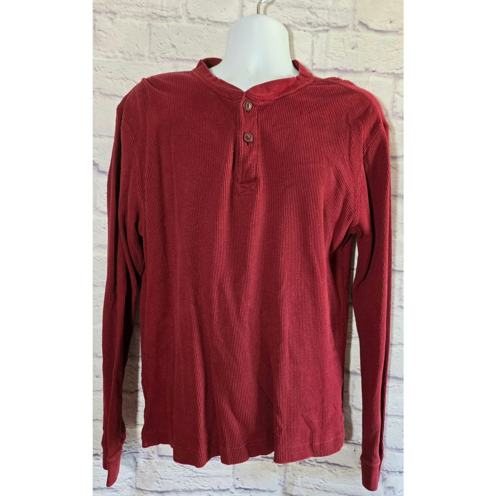 Other St John's Bay Burgundy Long Sleeve Ribbed Shirt Large Size US L / EU 52-54 / 3 - 1 Thumbnail