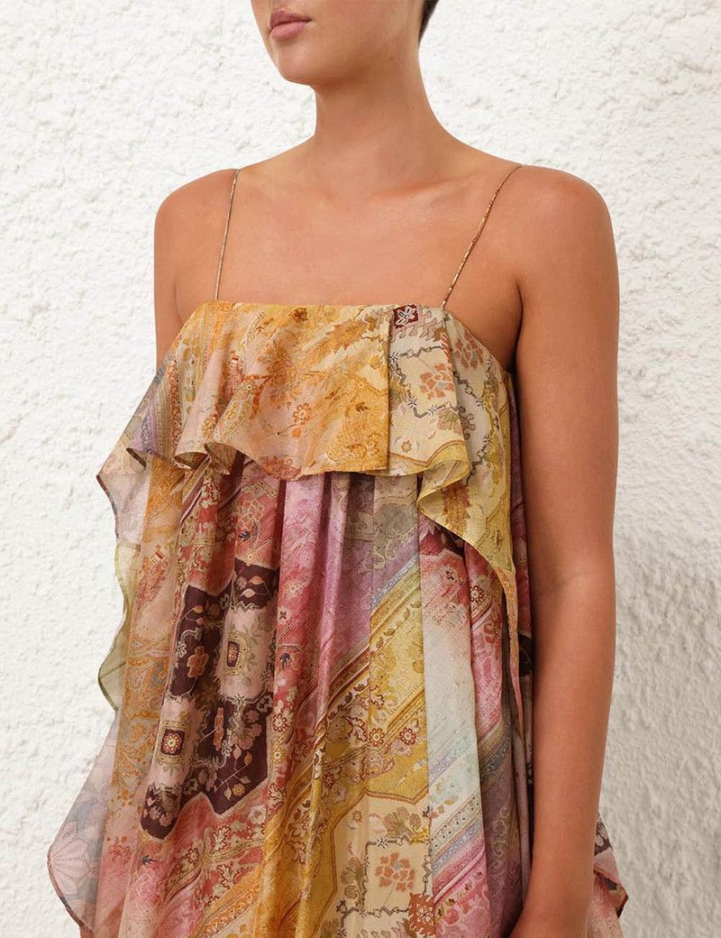 Zimmermann oc11z0226 Tallow Ruffle Maxi Dress In Multicolor Size M / US 6-8 / IT 42-44 - 5 Thumbnail