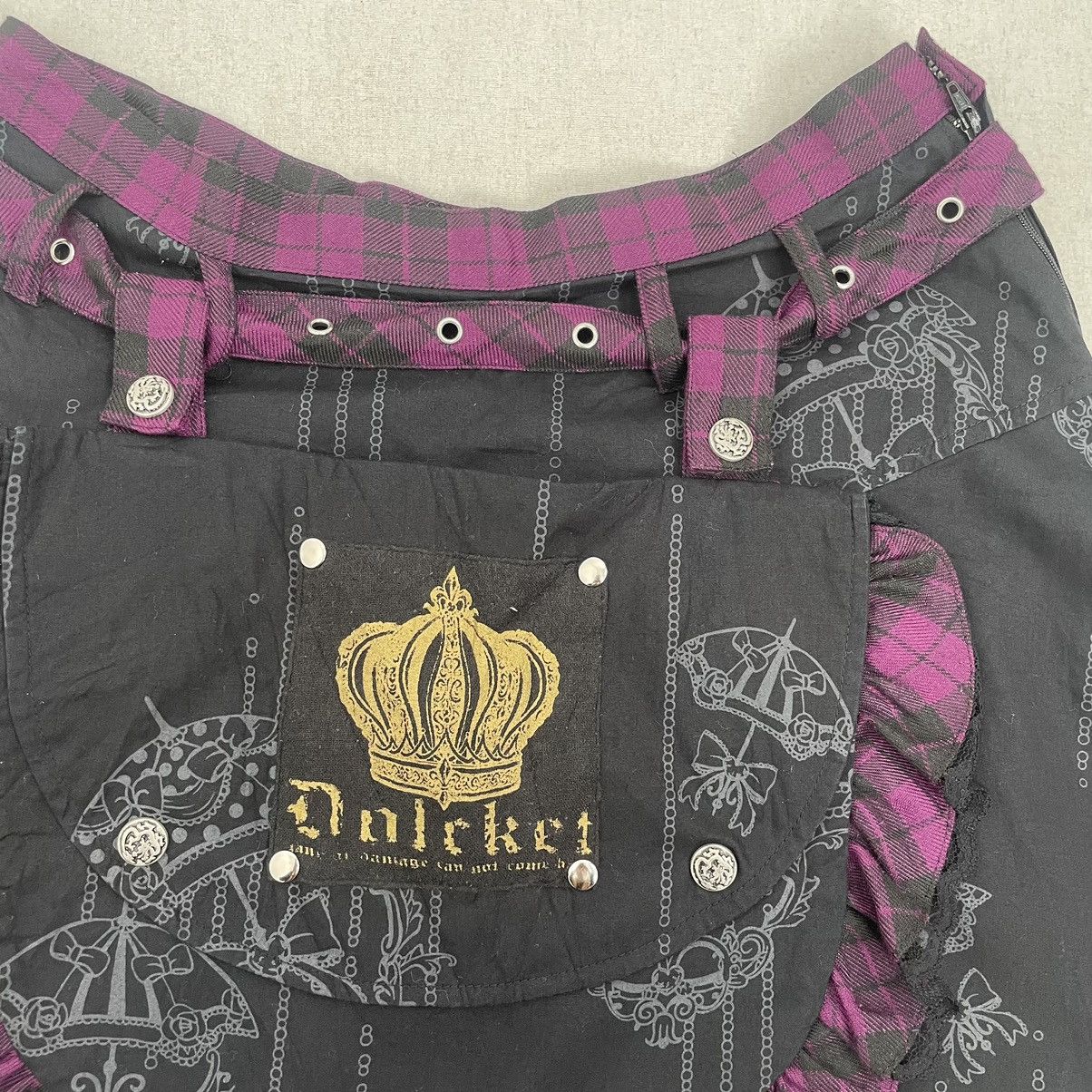 If Six Was Nine Blood Storm Mini Skirt With Removeable Pocket Punk Style Size 27" / US 4 / IT 40 - 6 Thumbnail