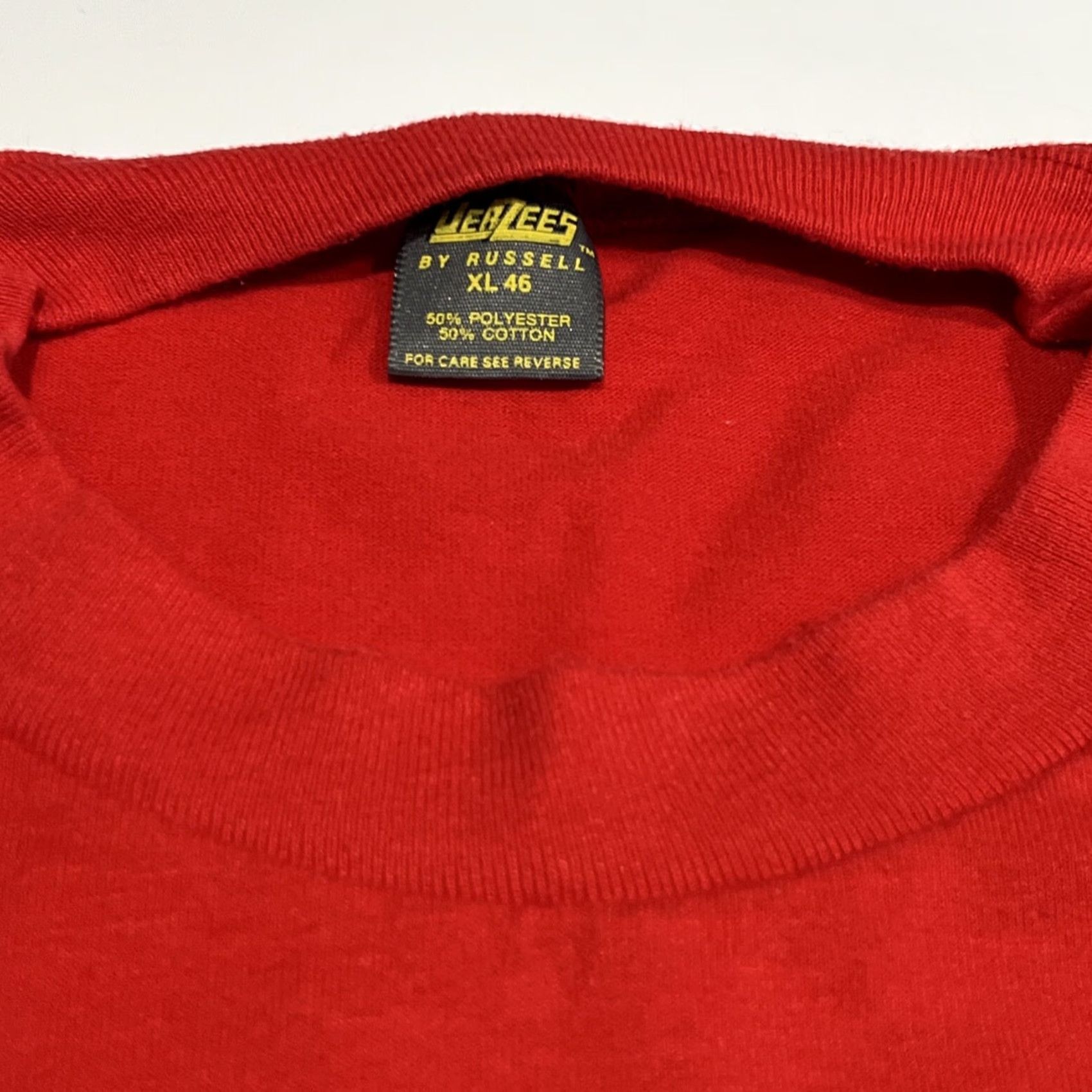 Jerzees VINTAGE Boston Harbor 1985 Jerzees Russell Red Graphic Shirt XL Unisex Short Sleeve Size US XL / EU 56 / 4 - 6 Thumbnail