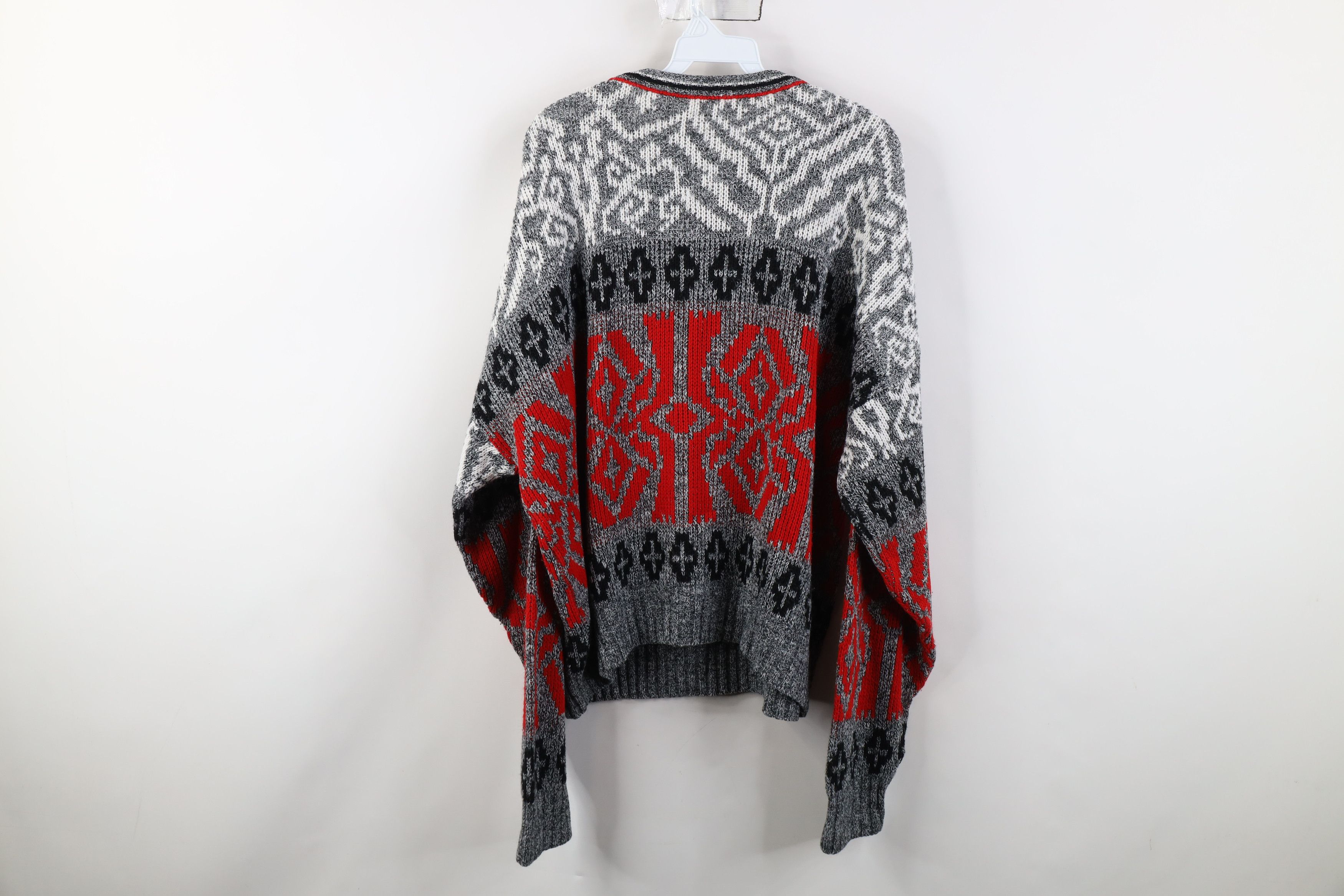 Vintage Vintage 90s Streetwear Fit Geometric Knit Crewneck Sweater Size XXL / US 16-18 / IT 52-54 - 9 Thumbnail
