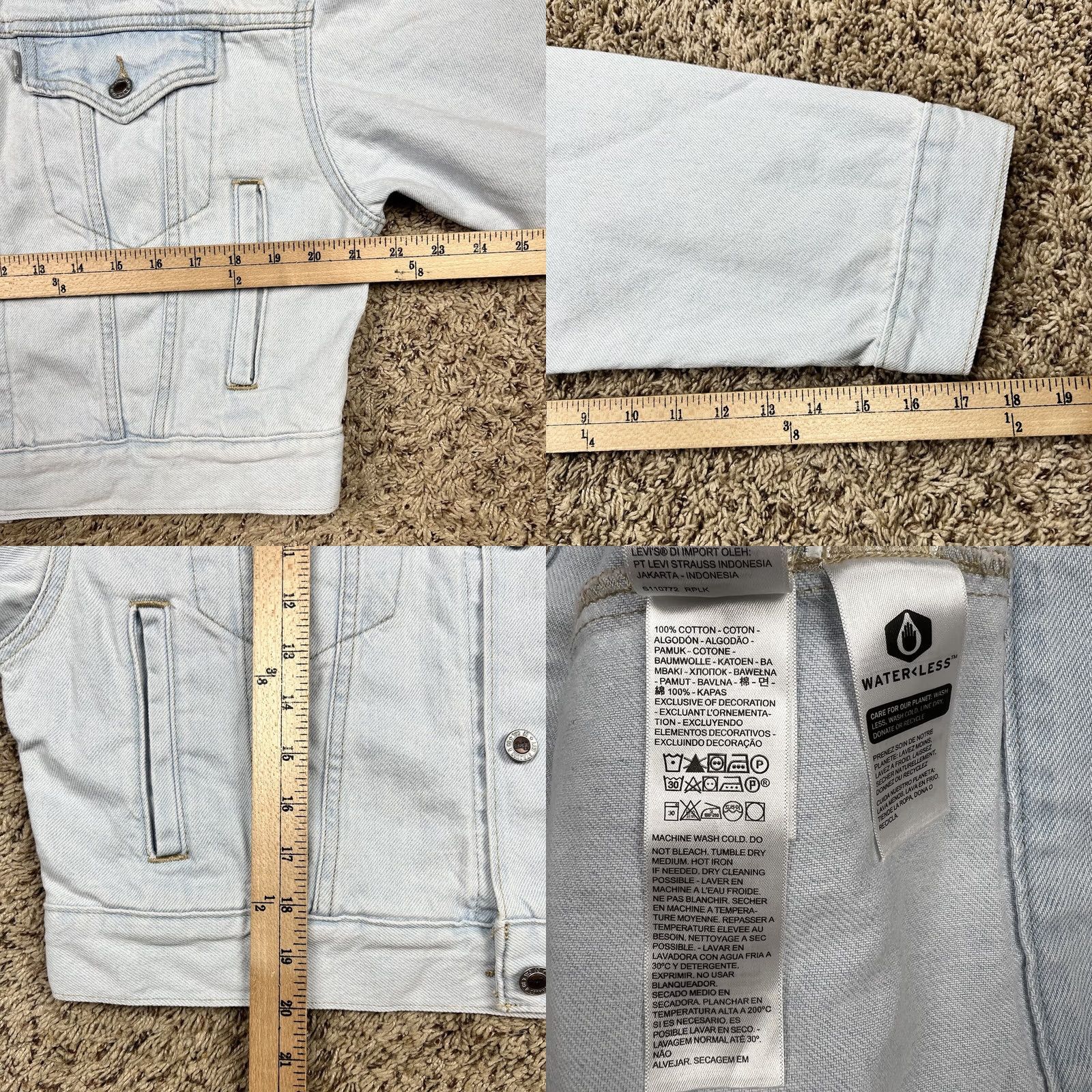 Denime VINTAGE Levis SilverTab Jean Jacket Womens Large Denim Cropped Light Blue Jacket, Casual, Modern, Stylish, 90s Inspired, Fall Winter Women’s Size 36" / US 14 / IT 50 - 8 Thumbnail