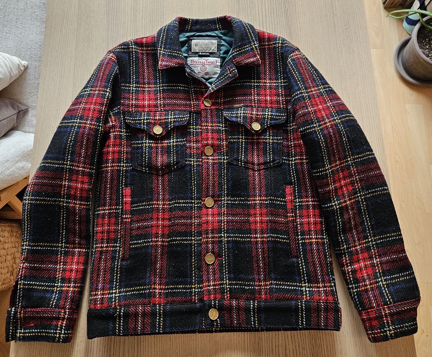 image of Neighbourhood X Harris Tweed in Red Tartan, Men's (Size Medium)