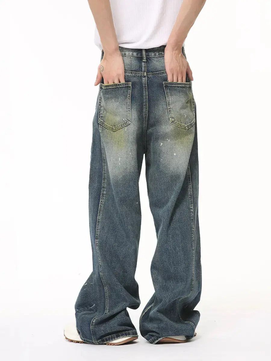 Japanese Brand Retro loose graffiti wide leg jeans Size US 32 / EU 48 - 4 Thumbnail
